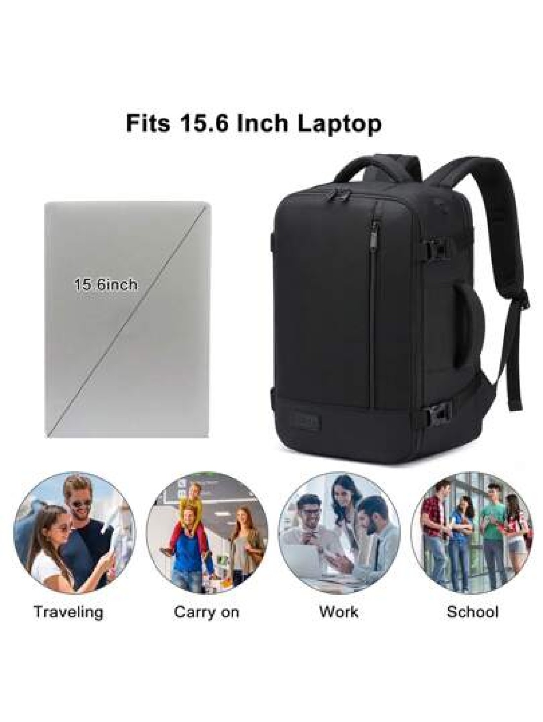 EZUOLA 40x20x25 Cm Handbag Luggage Lightweight Waterproof Travel Bag With Laptop Compartment Suitable For Men Women Students Business People School Gym Travel Business Black And Blue Holiday Essential