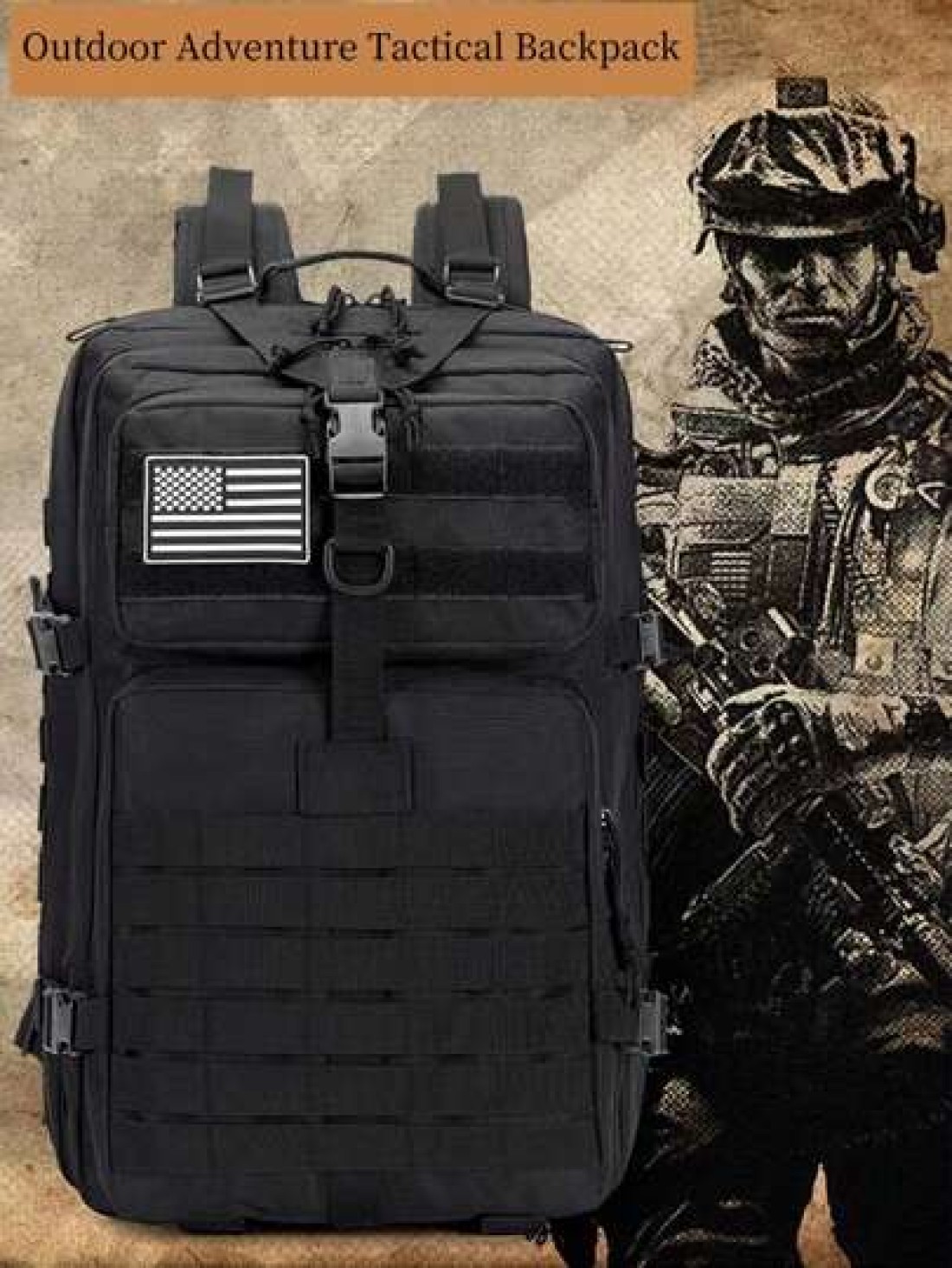 50L 1000D Nylon Waterproof Trekking Fishing Hunting Bag Backpack Outdoor Military Rucksacks