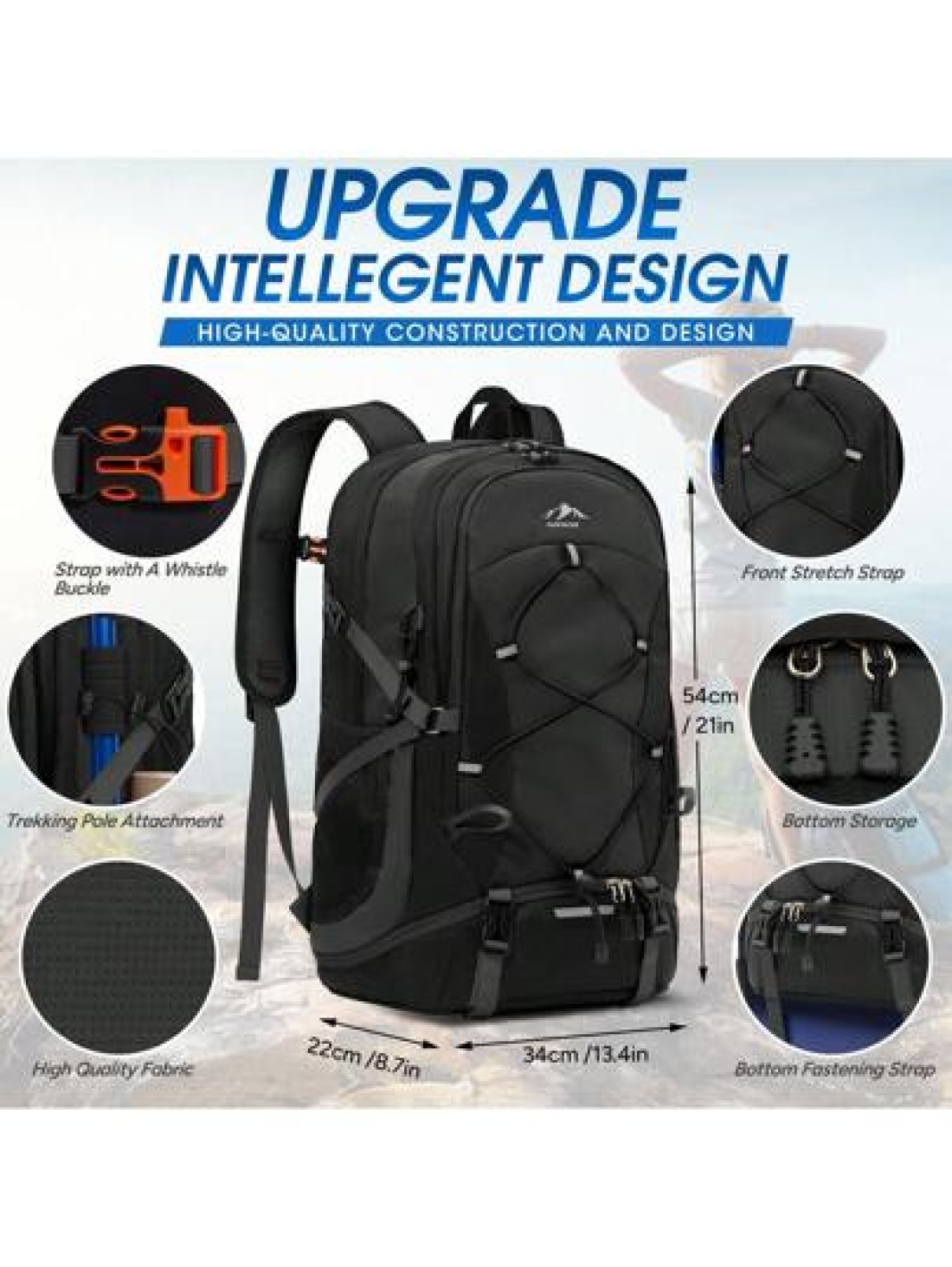 NEWHEY Lightweight Hiking Backpack 40L Packable Daypack For Men Waterproof Camping Bag Foldable Outdoor Sport Travel Climbing Trekking Camping Backpack For Travel