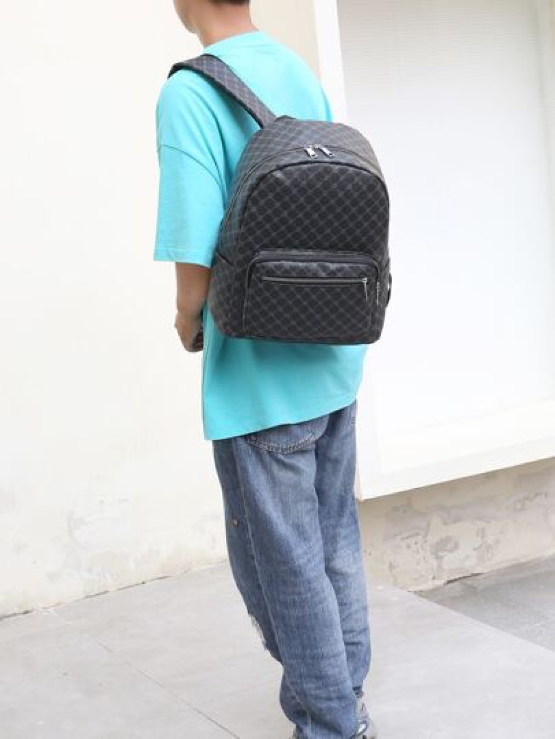 15 Inch Men Geometric Pattern Casual School Backpack Laptop Computer Bag Bookbag Shoulder Bag College School Graduate University Students For Business Outdoor Travel Camping Sport Leather Bag For Book