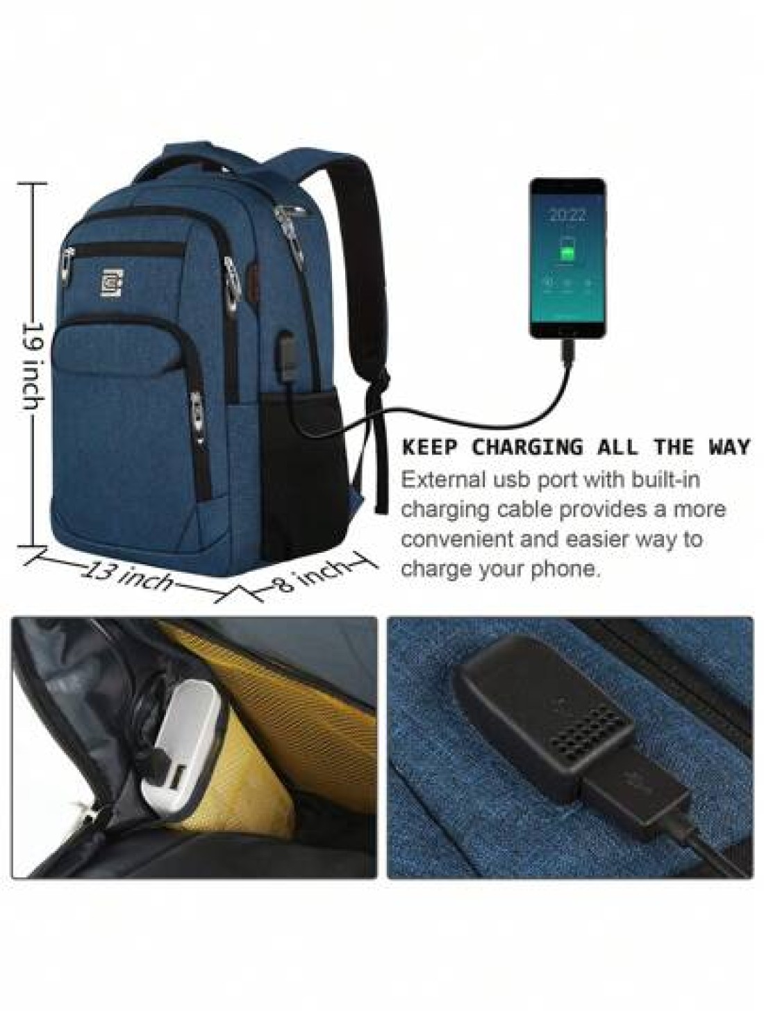 Laptop Backpack 15 6 Inch Large Travel Backpack Best Gift Water Proof Computer Backpack Work Business College Backpack Book Bag Friendly Carry On Backpack With USB Port Rucksack Summer School Bag Wate
