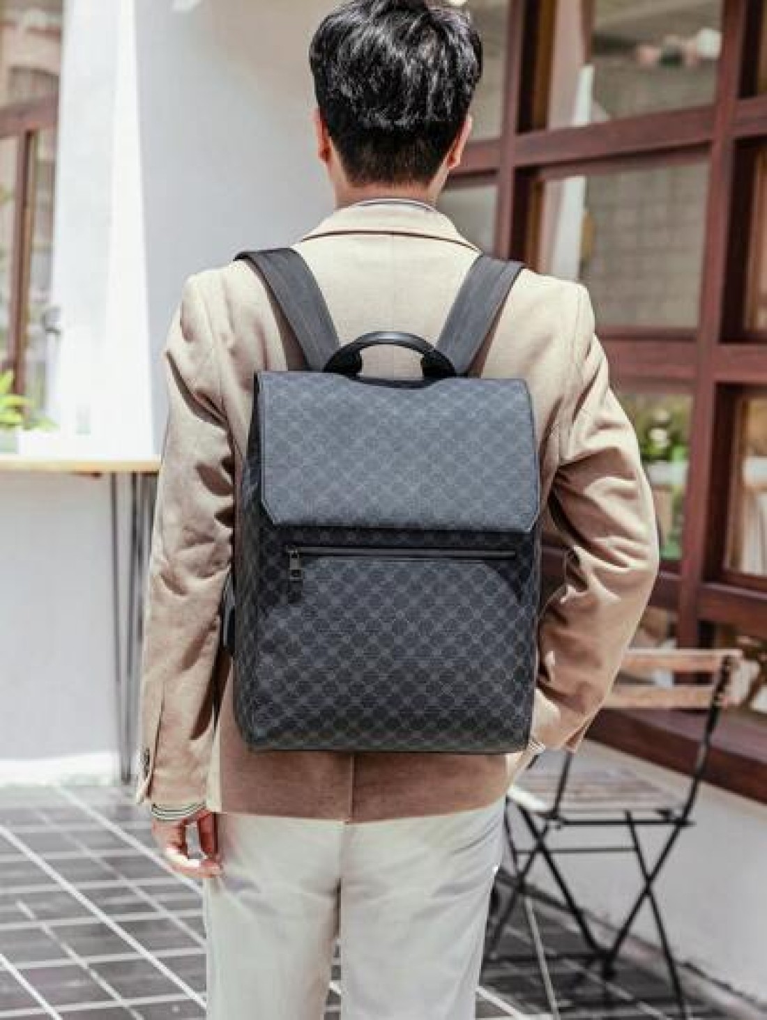 Men s Large Capacity Classic Floral Flip Cover 15 6 Inch Laptop Backpack Business Dual Shoulder Bag Travel Backpack Suitable For Business Trip Back To School Travel Father s Day Gift