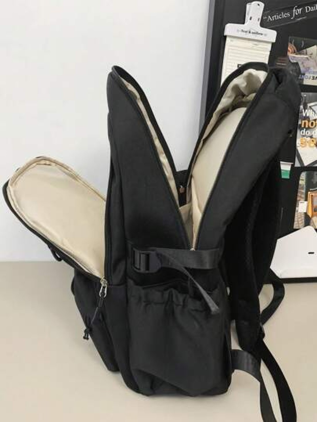 Large Capacity Men s Backpack Stylish And Simple With Multiple Pockets Suitable For Students Versatile Letter Print Commuting Unisex