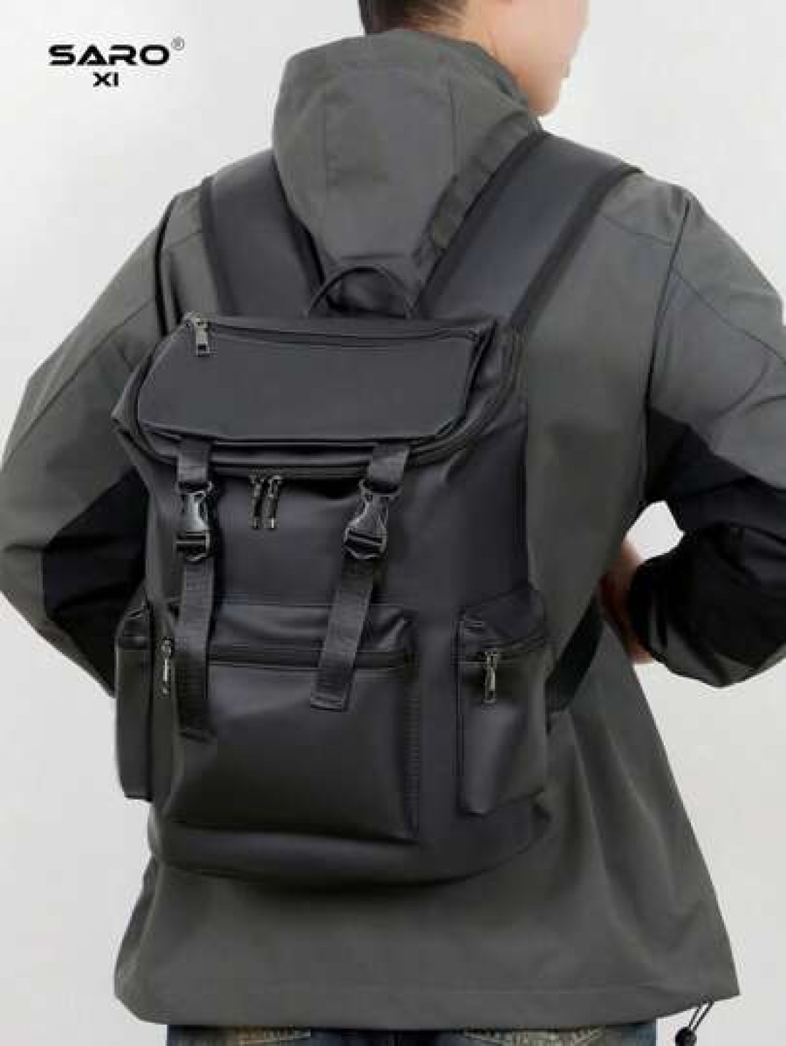 saroxi Men s Casual Backpack Stylish Flip Cover Rucksack Lightweight And Portable Suitable For Travel Camping Hiking College School Youth Students Essential Gift