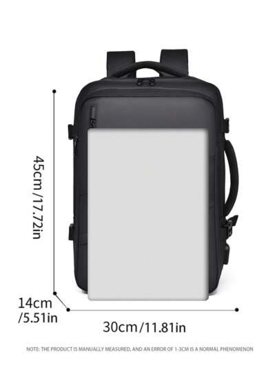 Men Backpack Rucksack Business Backpack With USB Charge Port 1pc Expandable Laptop Backpack Casual Multi Pocket Daypack Large Capacity Fashion Backpack High Quality Waterproof Oxford Male Travel Commu