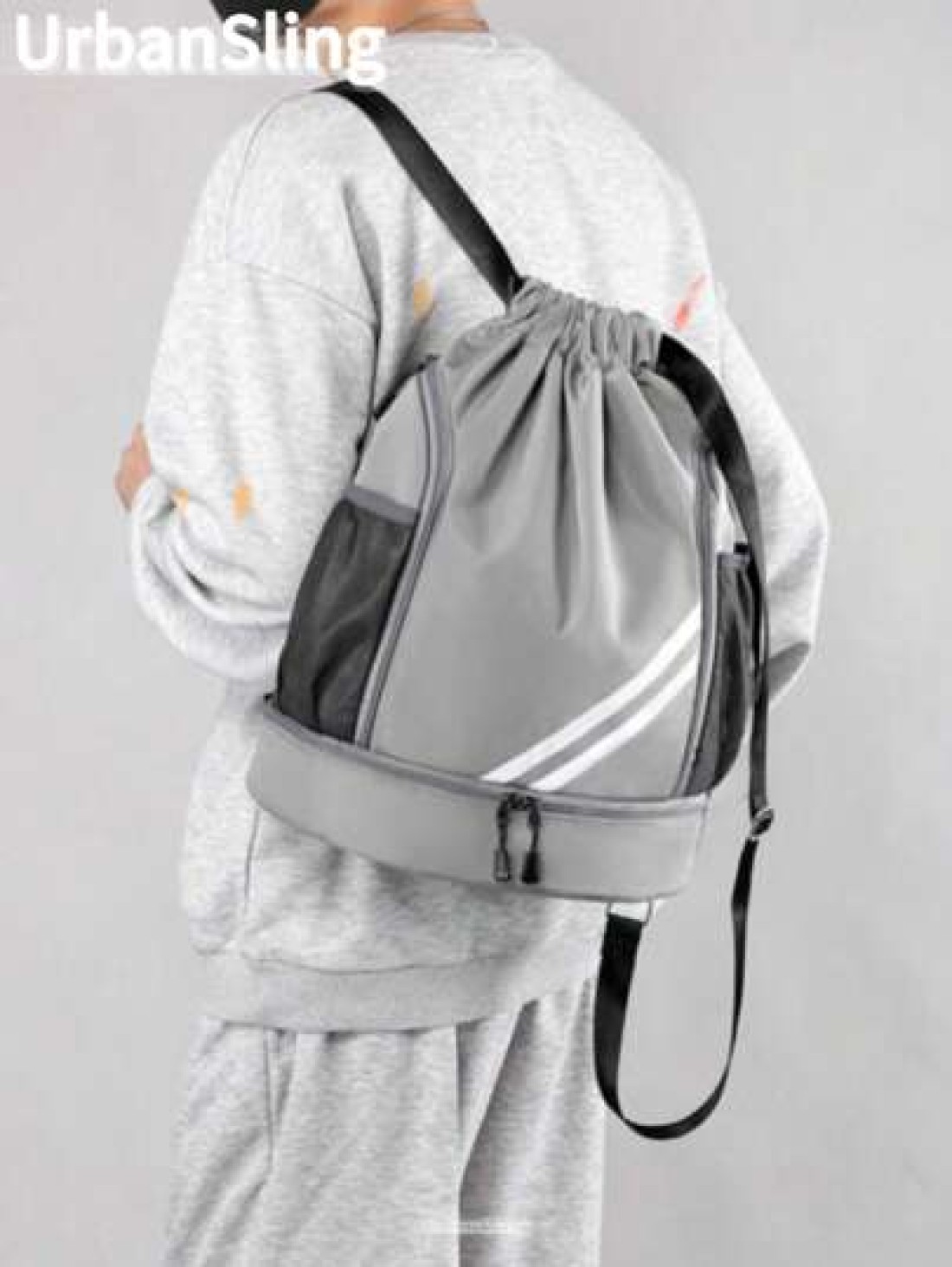 Spacious Waterproof Drawstring Backpack With Multi Pocket Design Perfect For Travel Sports And Outdoor Activities Ideal For Basketball Tennis And Swimming Gear And More Great Gift For Students And Men