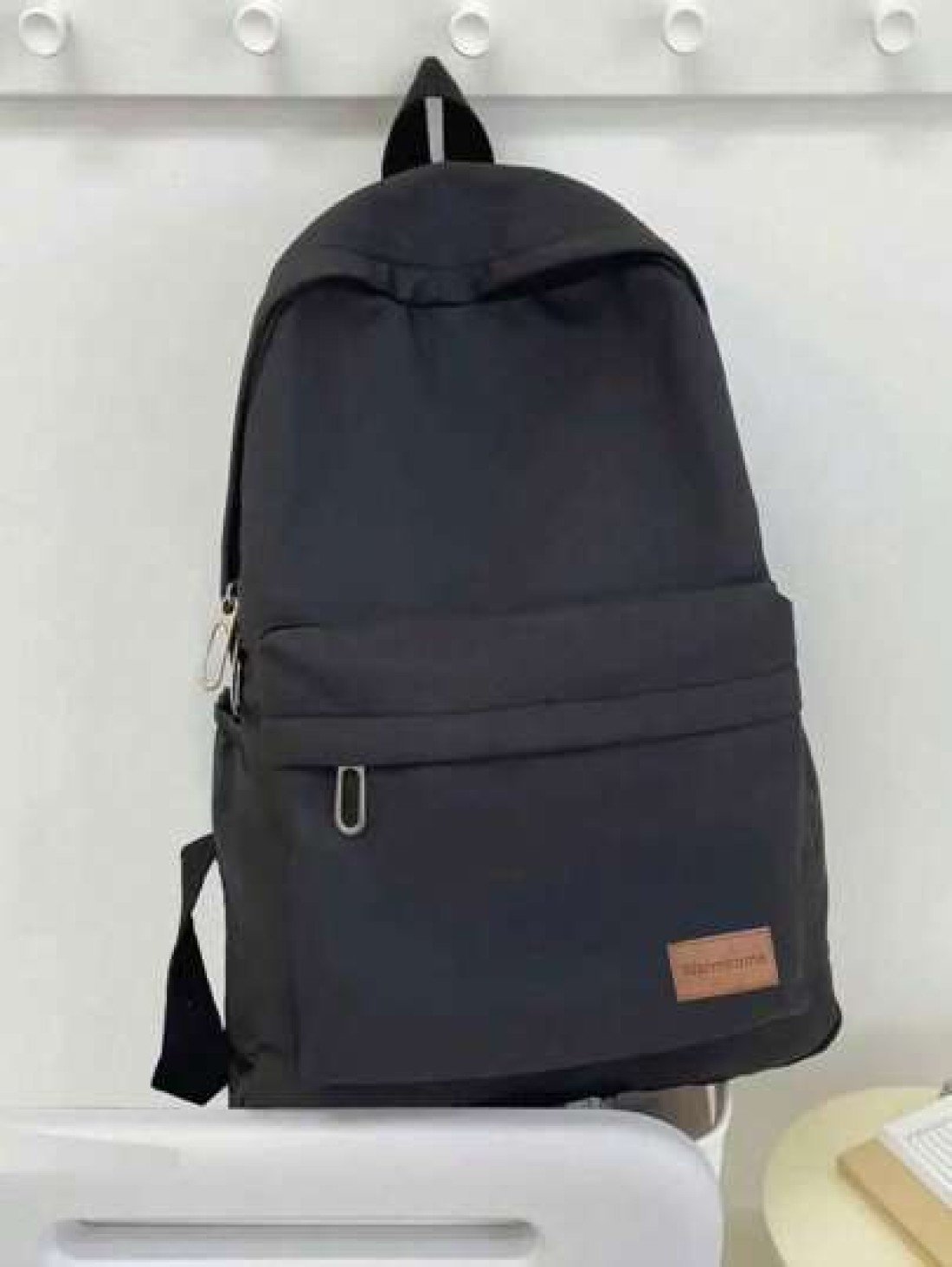 1 Pc Unisex Solid Color Fashionable Backpack Versatile High Capacity Casual Commuter School Bag Summer Summer Bag Spring Break Vacation Men Bags Black Bag Pack Backpacks Travel Must Haves Large Bag Sc
