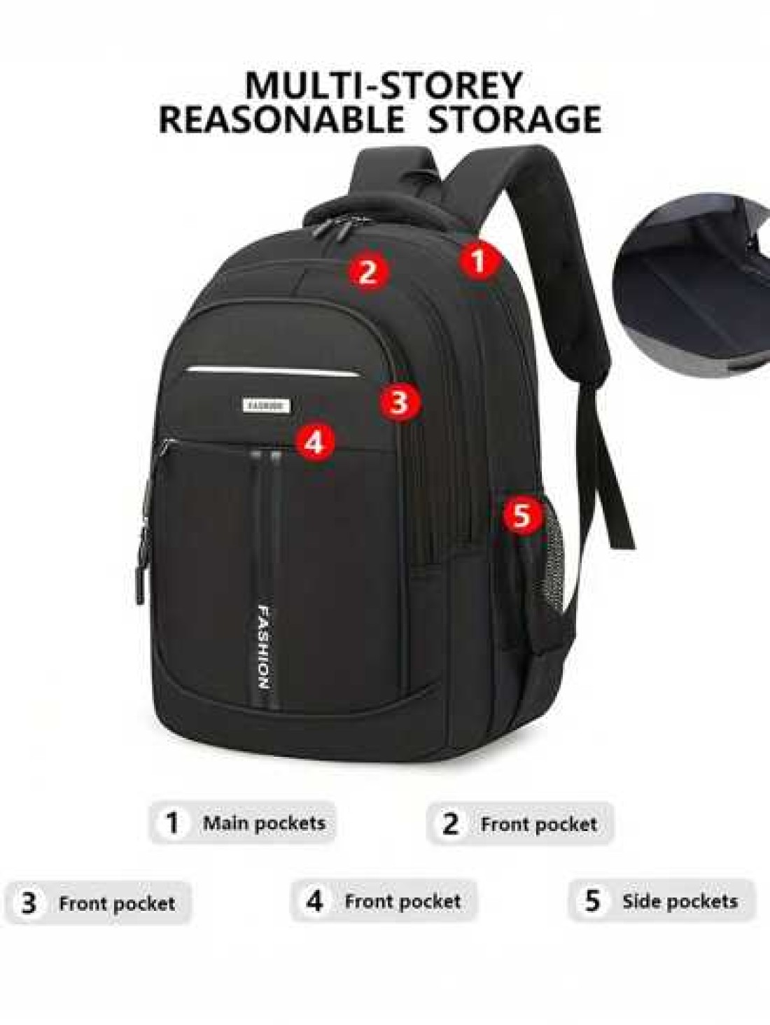 Backpack Men Purse With Reflective Strip Design And Multiple Pockets Can Hold 15 6 Inch Computer Bag Lightweight School Bag Large Capacity Travel Bag Commuter Convenient Day Bag Multi Functional Book