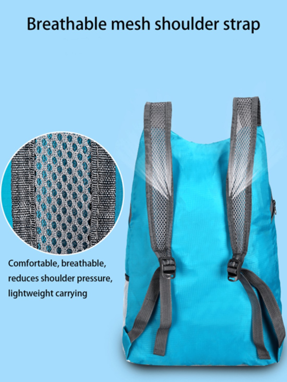 1pc Foldable Backpack 20L Outdoor Sports Bag Water Resistant And Comfortable Folding Bag Ultra Light Portable Storage Bag Backpack For Travel