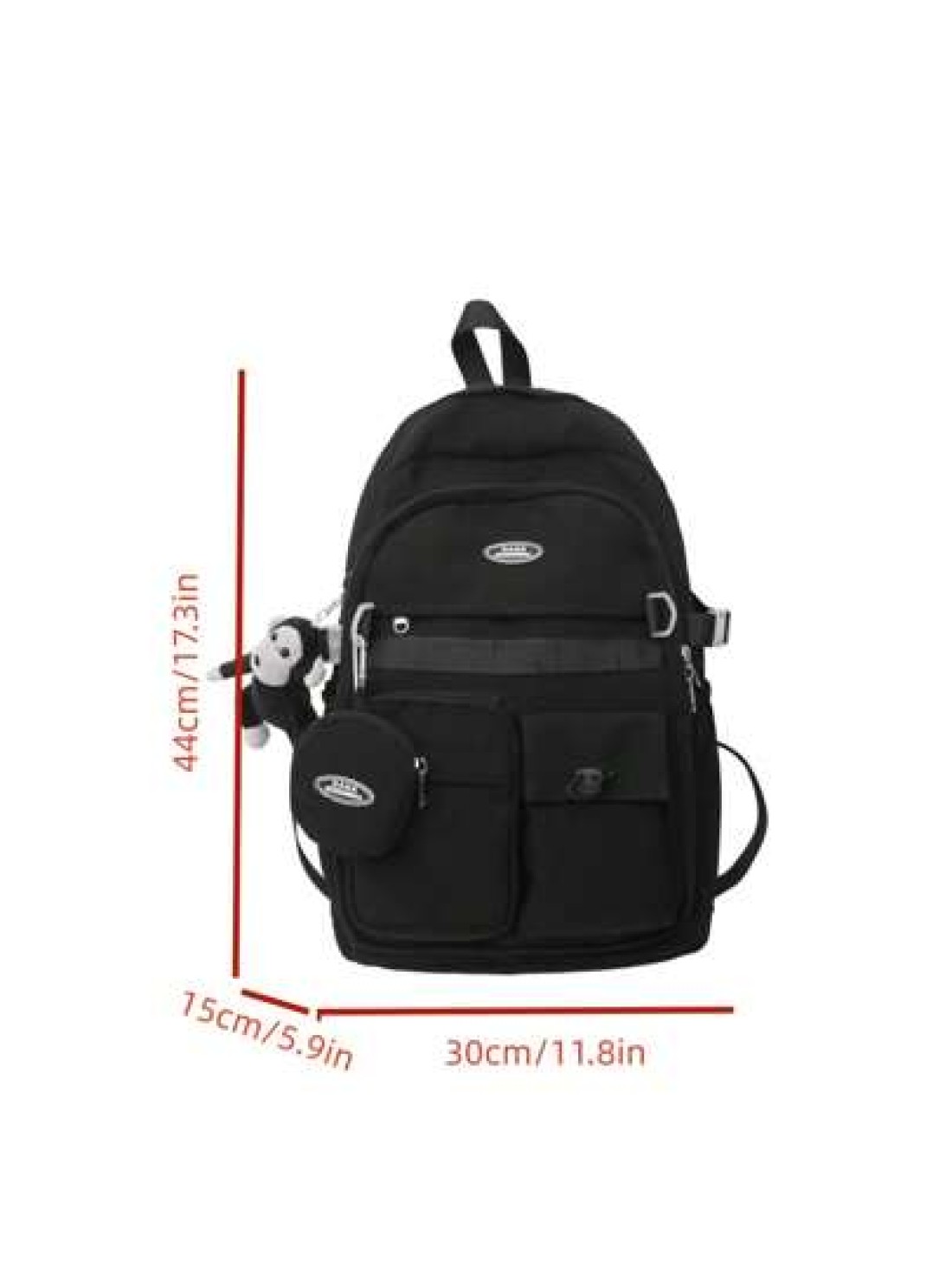 Solid Color Large Capacity Top Single Hand Strap With Zipper Nylon University Fashion Backpack Suitable For Students To Go To School To Buy And Give Away The Small Pendant In The Picture Fall Travel W