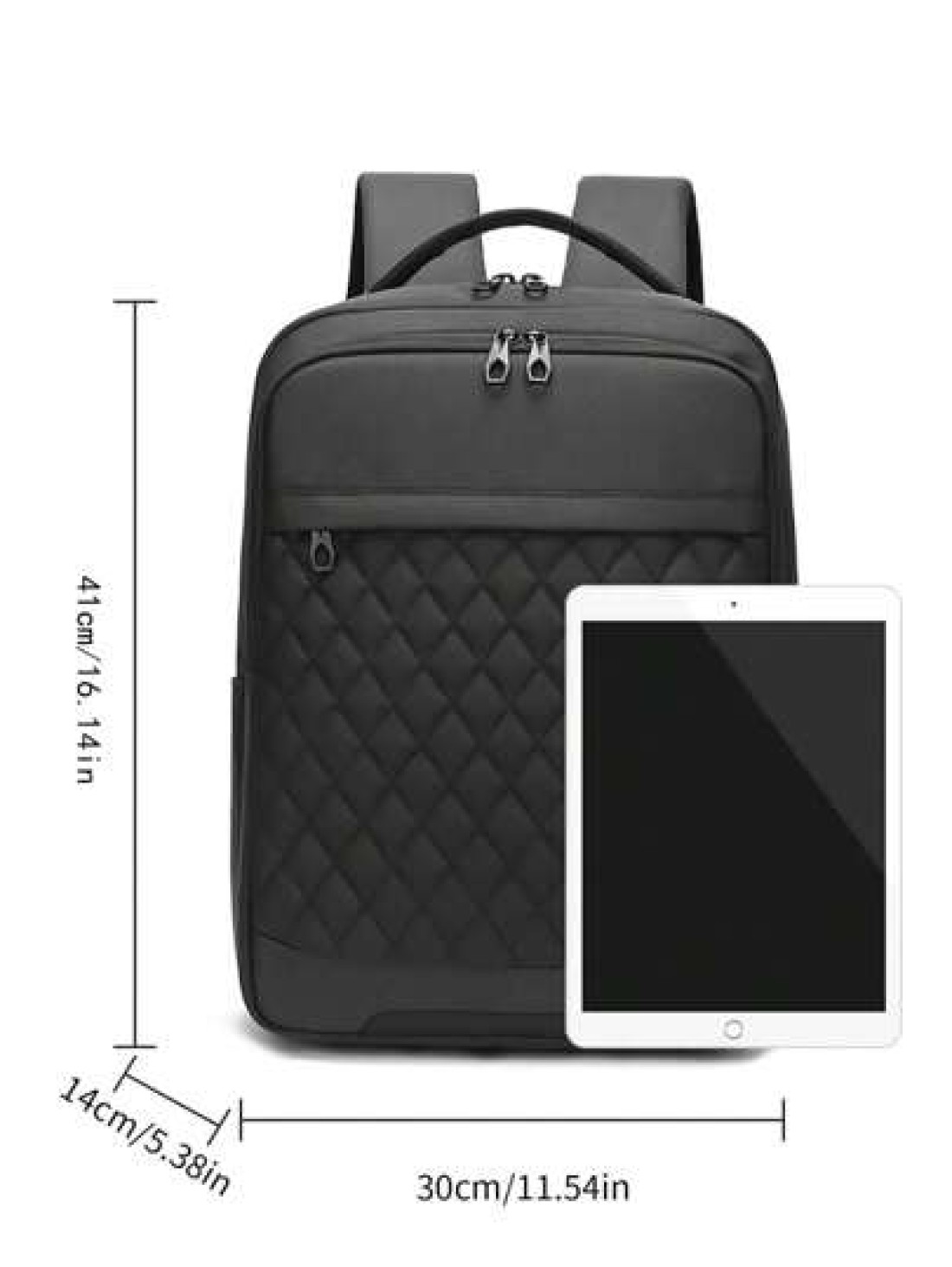 14Inch Waterproof Men Quilted Detail Charging Port Design Laptop Backpack Schoolbag For Travel College School Casual Backpack Laptop Backpack Commute With Large Capacity Lightweight Rucksack Summer Sc