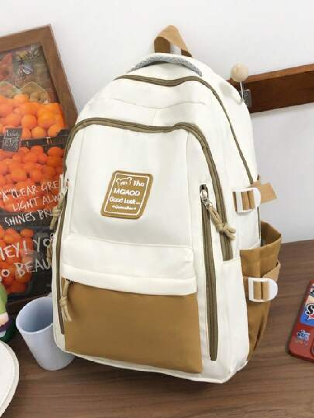 New Fashionable Large Capacity Color Blocking Versatile Large Capacity Backpack Korean Version Multi Pocket Commuting Backpack