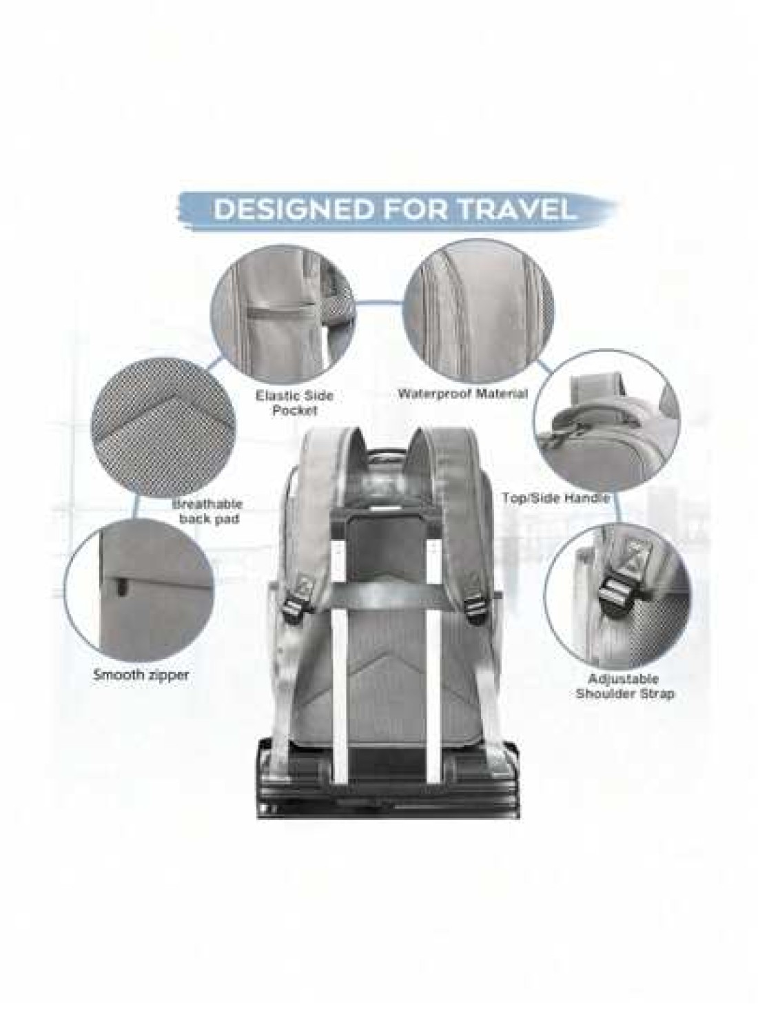 Release Buckle Decor Functional Backpack Laptop Backpack Business Travel Anti Theft Slim Laptop Backpack Water Resistant College School Computer Bag For Men Fits 15 6 Inch Laptop