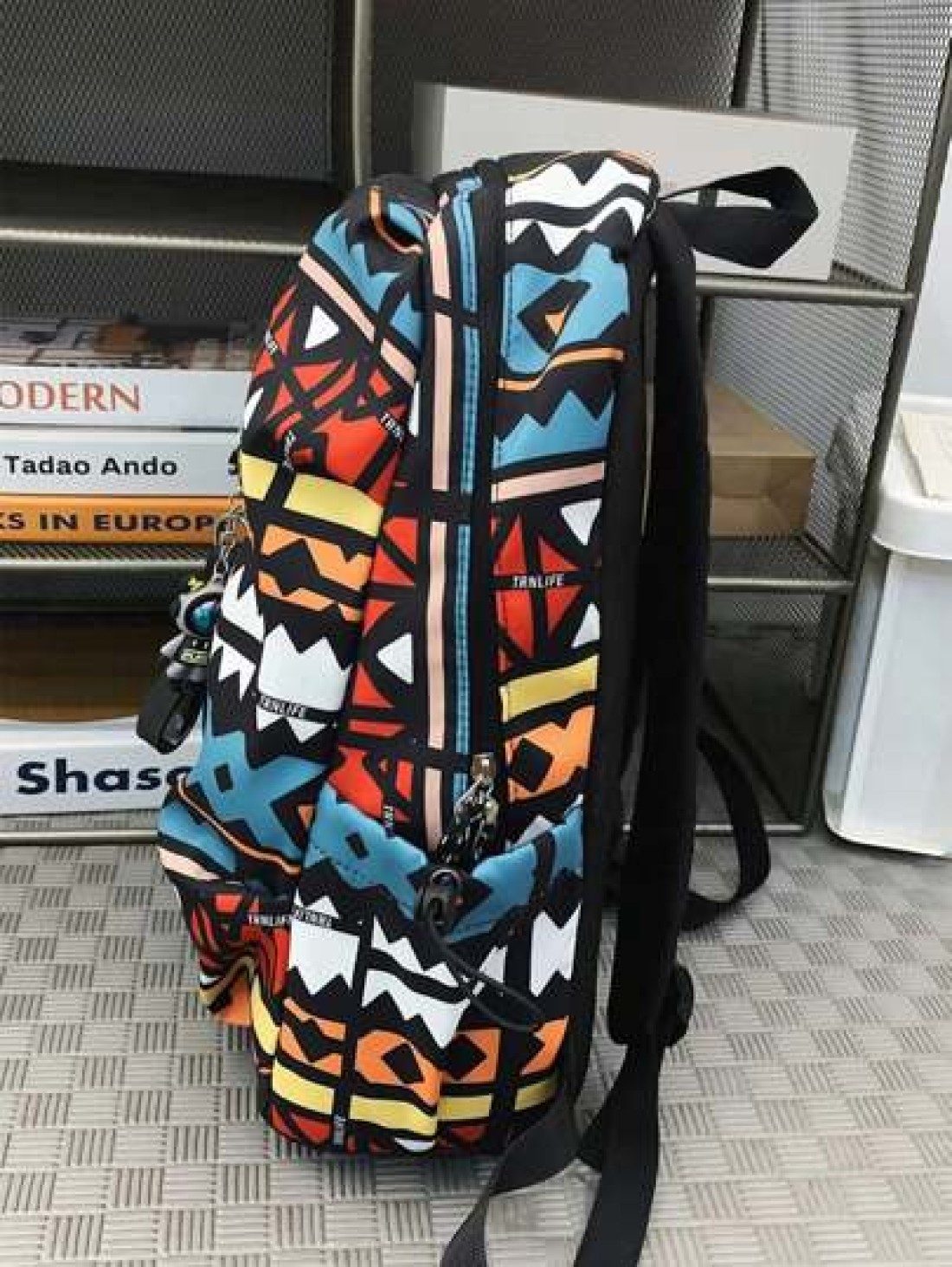 Casual Large Capacity Backpack Fashionable Graffiti Nylon Messenger Bag For School Student Umbrella Water Bottle Tablet Books Travel Including Pendant Suitable For Halloween Anime School Supplies