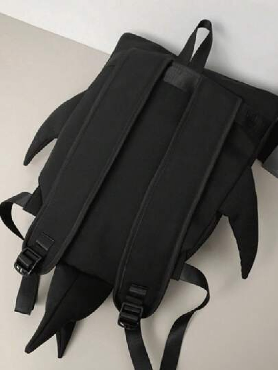 1pc Black Nylon Shark Shape Creative Cartoon Men s Backpack Large Capacity Student Schoolbag Cute Fashionable Personalized Novelty Fits Phones Tablets Books Water Bottles Adjustable Straps Suitable Fo