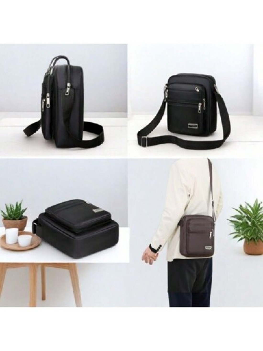 Oxford Cloth Men s Shoulder Bag Multi Pocket Wallet Messenger Bag Casual Large Capacity Waterproof One Shoulder Sling Bag For Middle Aged And Elderly Suitable For Travel Business Summer