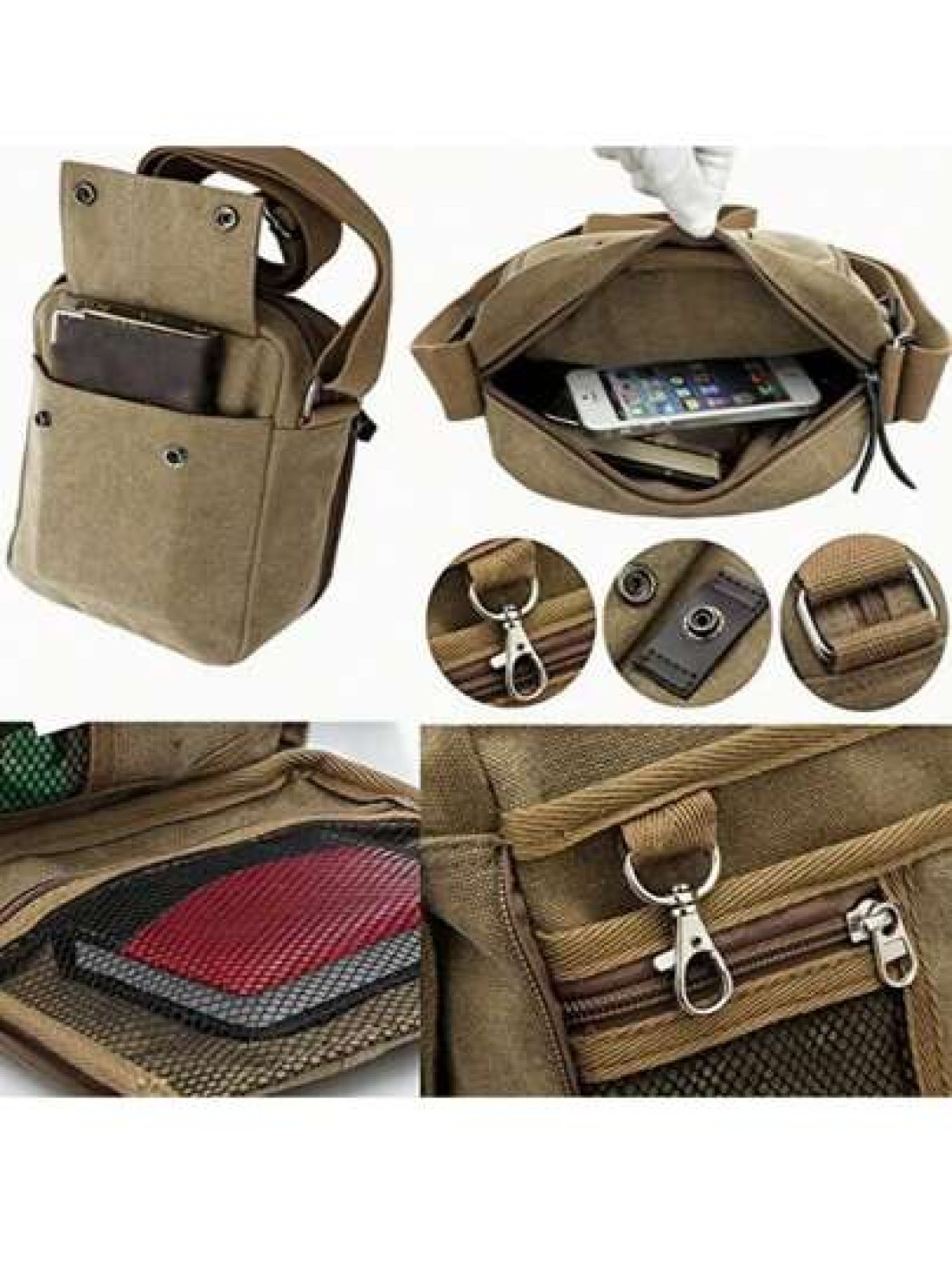 Men s Canvas Messenger Bag Stylish Shoulder Bag With Multiple Pockets Perfect For Outdoor Travel Crossbody Bag Sling Bag Side Bag Square Bag For Holiday School Bag Students Fall Bag Cylinder Bag Old M