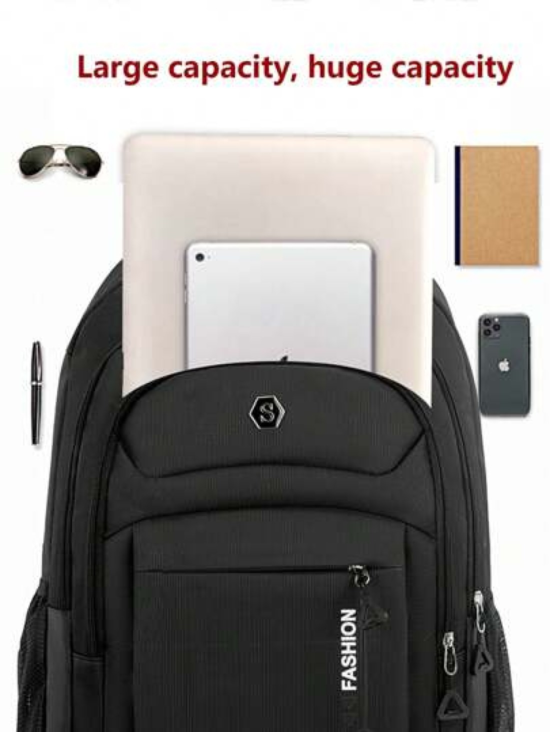 Leisure Sports Style Nylon Backpack Can Hold 15 6In Computer Bag Large Capacity School Bag Lightweight Multi Functional Travel Bag Convenient Storage Day Bag Fashion Business Trip Bag Suitable For Stu
