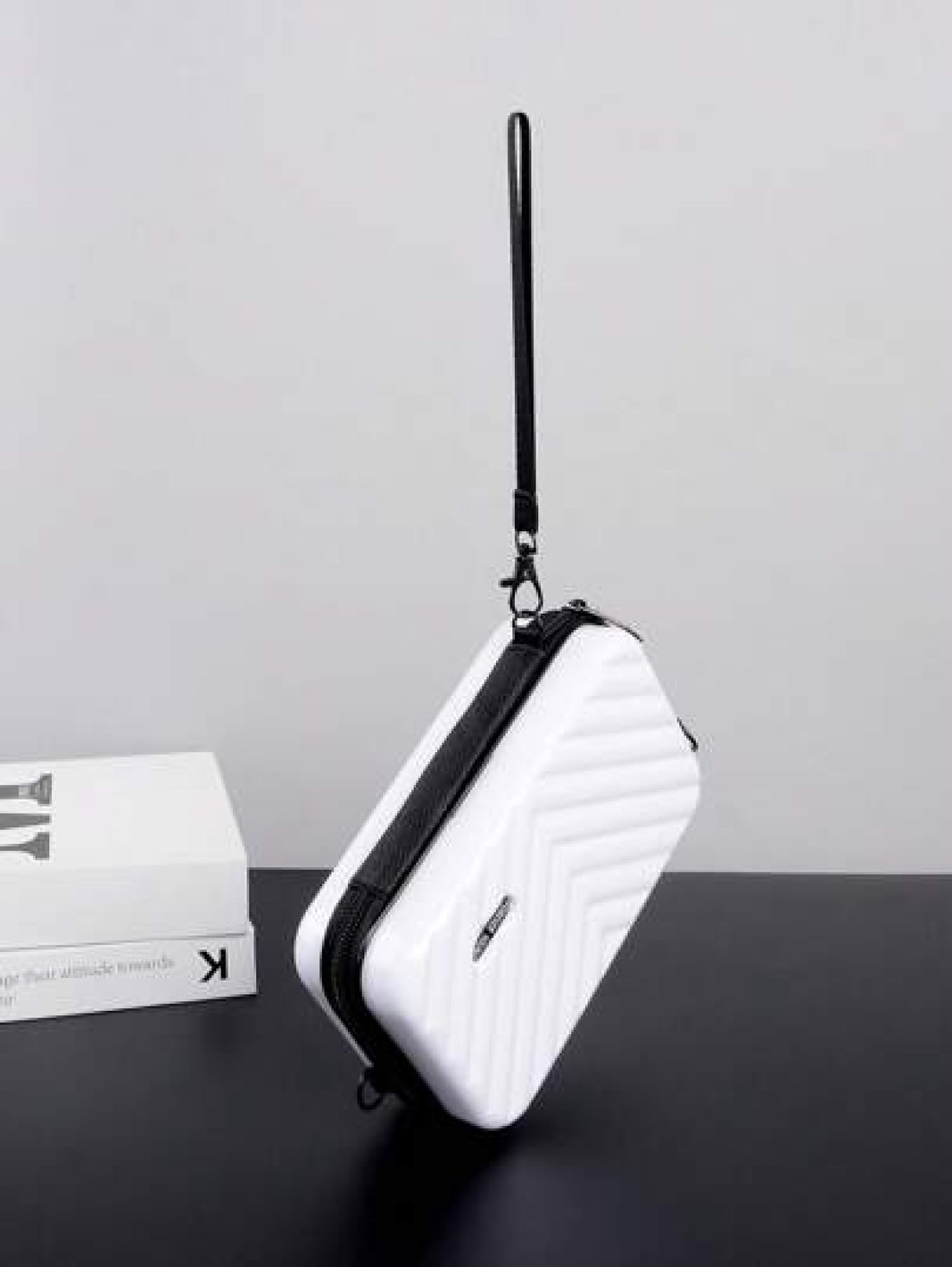 Compact Suitcase Messenger Bag Hard Shell Shoulder Bag Crossbody Bag Lightweight For Back To School College Travel Water Resistant PVC Material Minimalist Casual Style Gifts For Boyfriend Sling Bag Fa