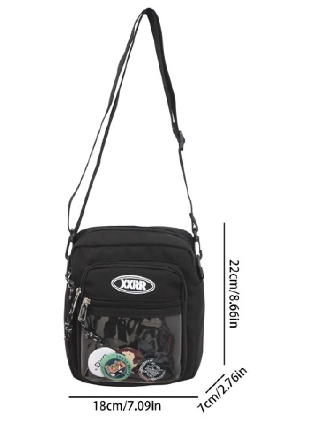 New And PVC Transparent Patch Bag With Shoulder Crossbody Bag Sling Bag Sport Bag For High School University Student For Travel College School College Bag For Books Multi Functional Dorm Sling Ba Hiki