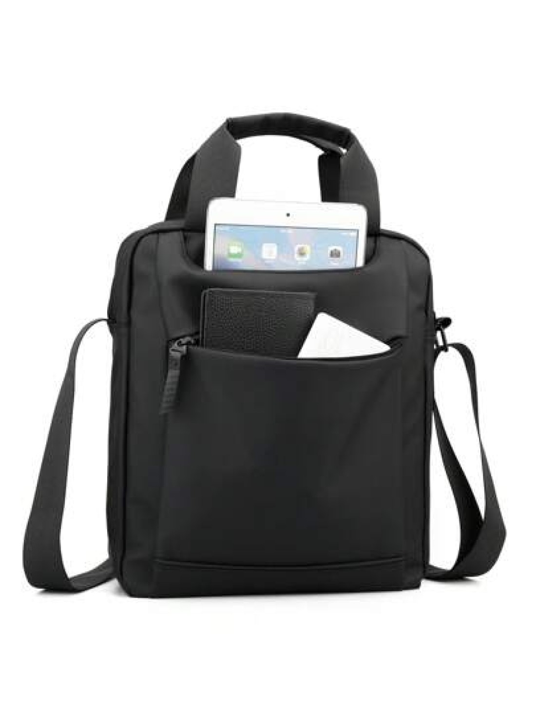 Water Proof Multifunctional Shoulder Crossbody Bag Simple Business Handbag Large Capacity Square Shaped Bag Sling Vacation School Summer Carry On Nylon Business Casual Black Personalized Gifts Dad Hus