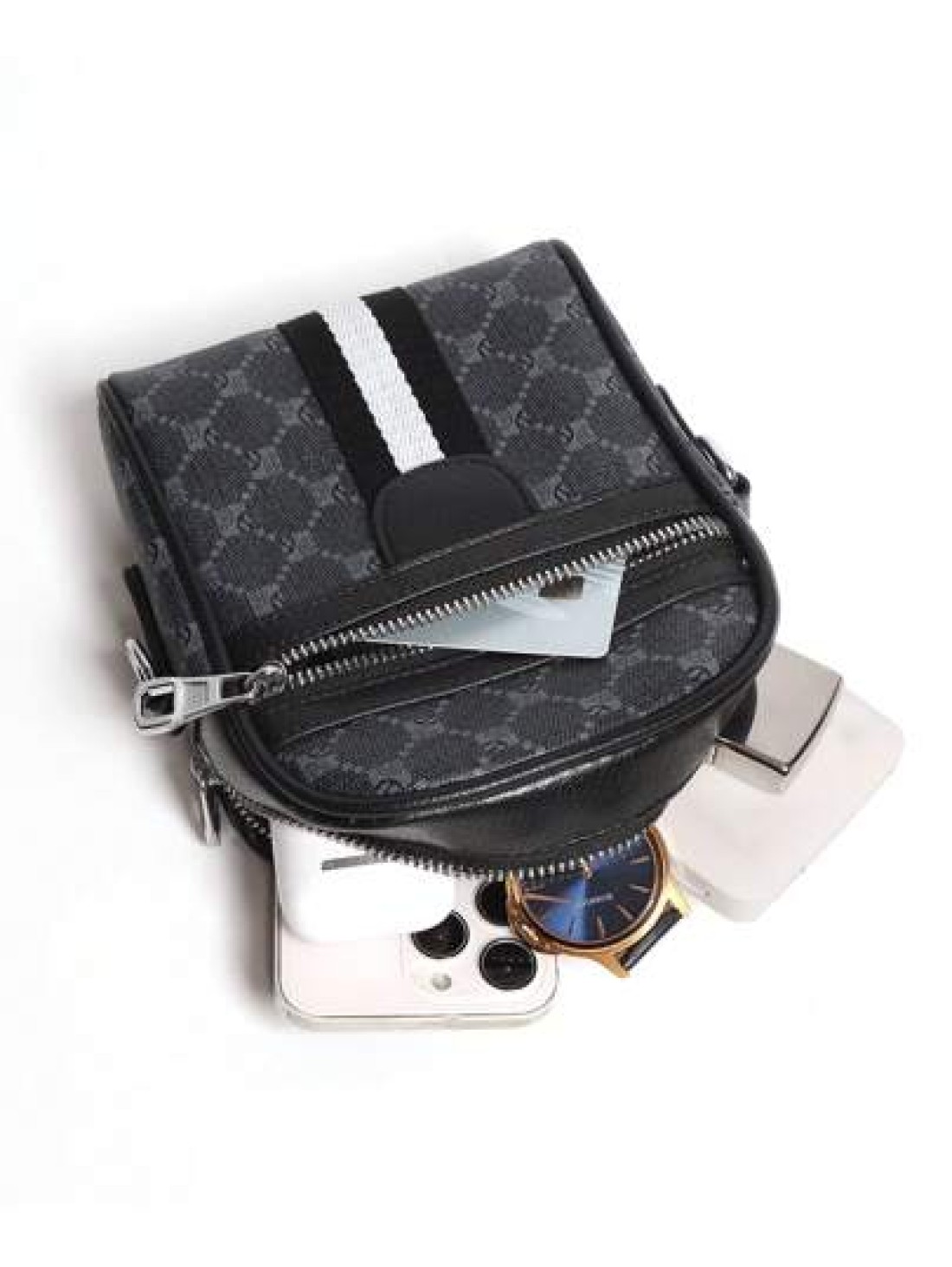 Mobile Phone Crossbody Sling Bag Faux Leather Small Square Shoulder Bag Men s Bag Fit Street College Father s Day Gift Travelling Adult Birthday Gift Freshman Tote Bag Rider Bag Gym Bag Checkered Plai