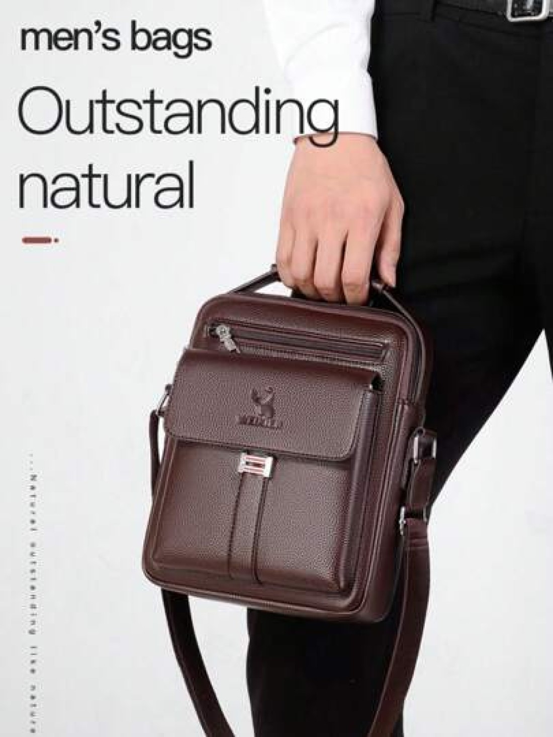 1pc Men s Shoulder Crossbody Waist Hand Chest Bag PU Water Proof Wear Resistant Material With Large Capacity Pockets Adjustable Strap Convenient And Portable New Fashionable Business Bag Ideal Gift Si
