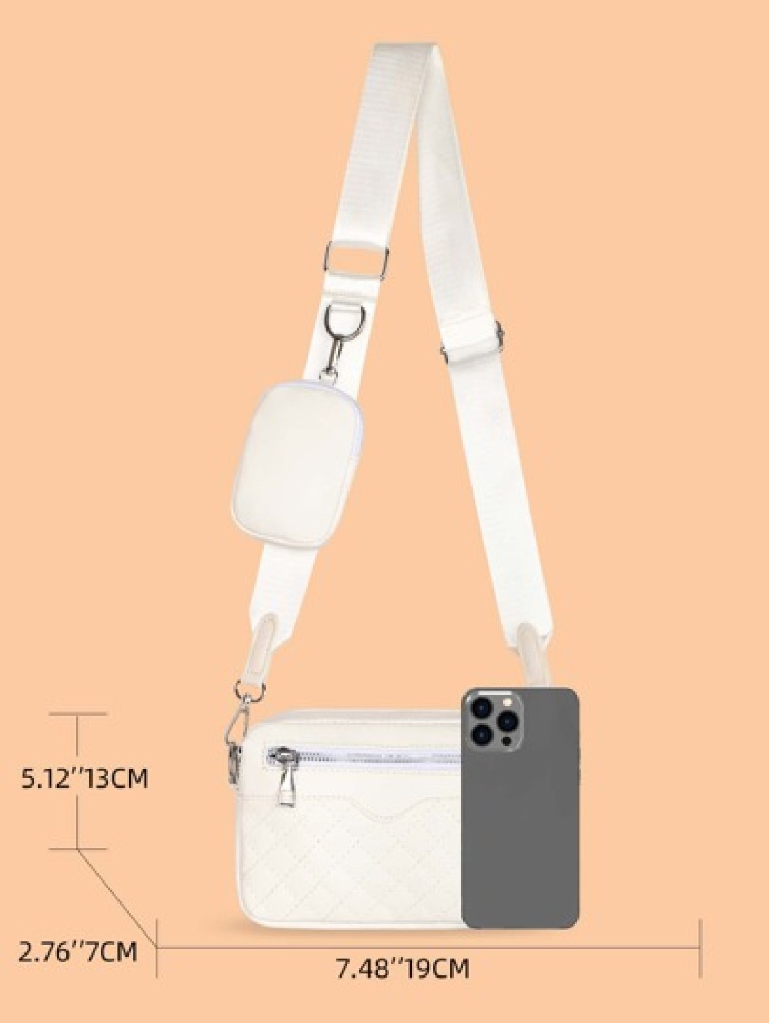 Mini Men Quilted Square Bag With Coin Purse Handbag Schoolbag Sling Bag Sport Bag For Student College School Bag Multi Functional Sling Bag Students Fall Messenger Bag Old Money Christmas Scream Bag B