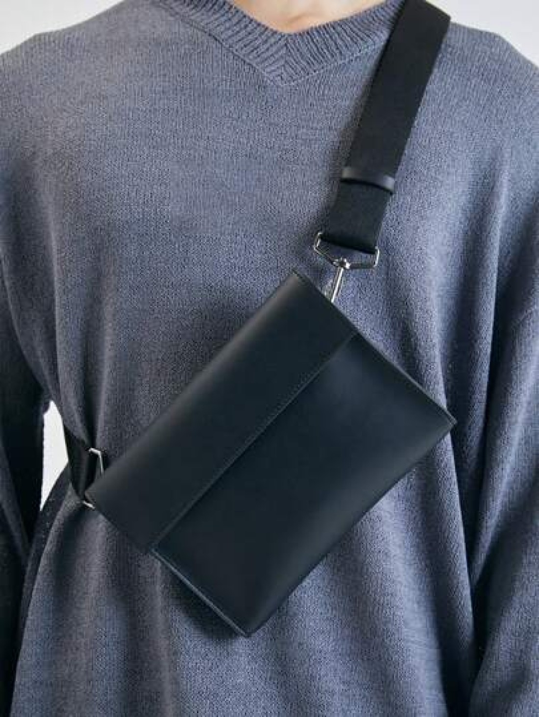 1Pc Black Fashionable Flap Over Crossbody Bag Sling Bag Messenger Bag Leather Bag For Commute Business Going Out Anti Theft Waterproof Gifts PU Leather Business Casual Minimalist Holiday Essentials Gi