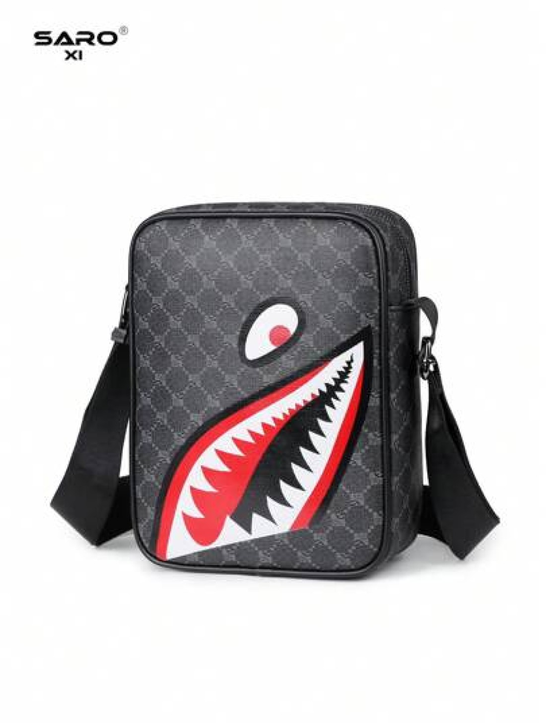 Men s Slanted Shoulder Bag With Side Pocket Crossbody Bag Shoulder Bag Square Bag Multi Function Suitable For Commuting PVC Casual Bag Simple Style Black Floral Gift For Men Boyfriend Luxury Bags