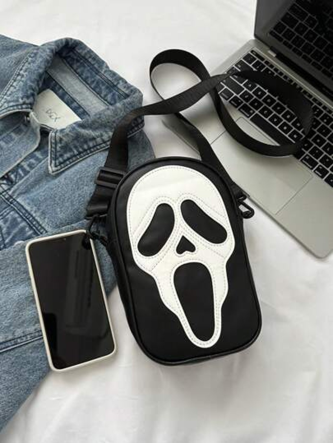 Halloween Outdoor Storage Crossbody Zipper PU Bag