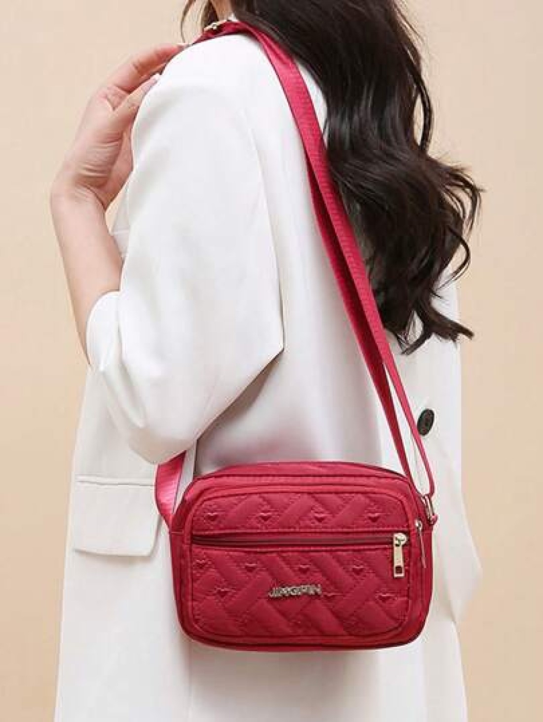 New Oxford Cloth Multi Layer Crossbody Bag Women s Bag Casual Embroidery Single Shoulder Mobile Phone Change Small Cloth Bag Business Bag