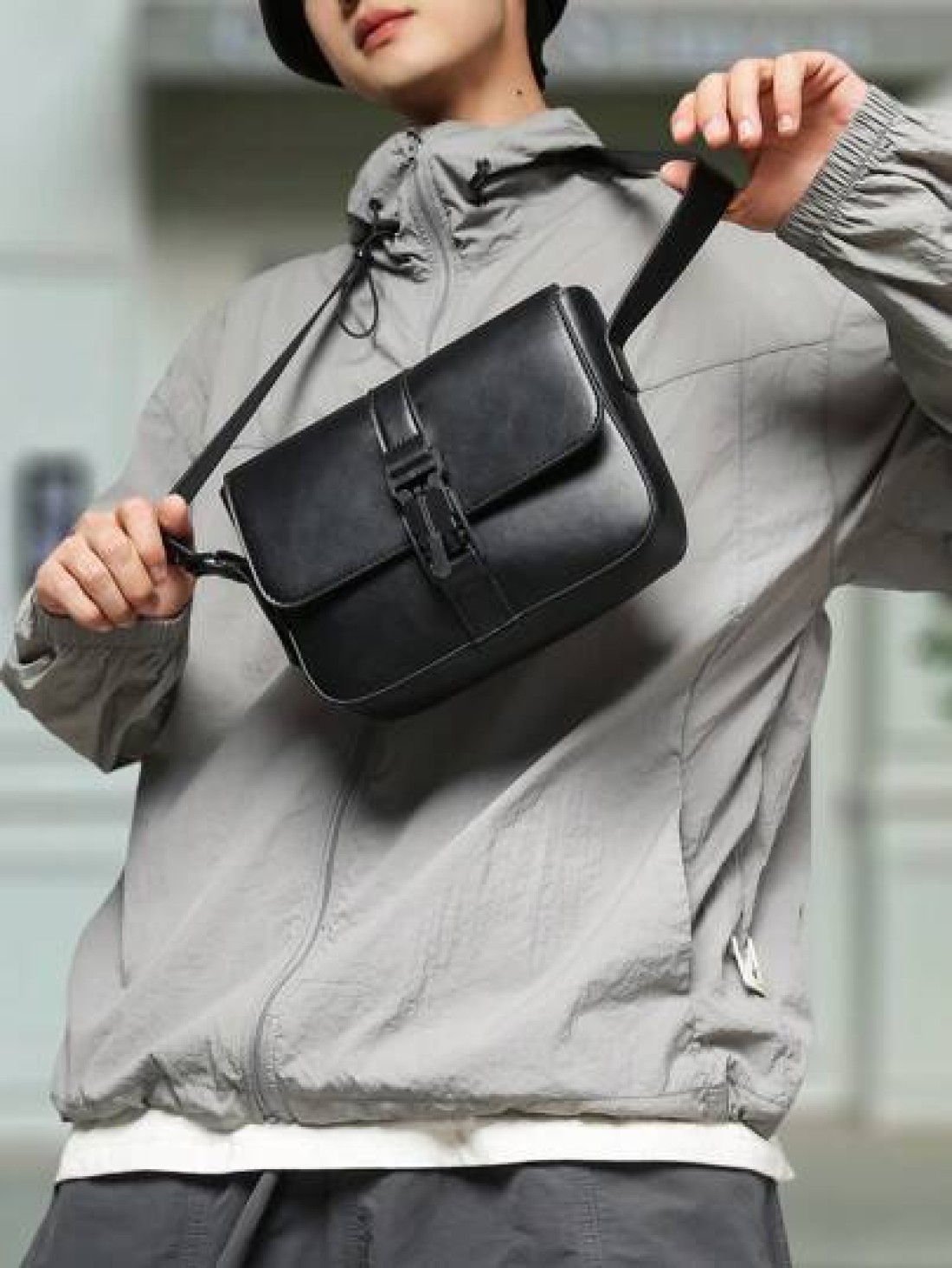 peach tree Peach Tree Men s Messenger Bag Shoulder Bag Crossbody Bag Business PU Waterproof Flap Box Bag Unisex Business Storage Bag Large Capacity To Keep Your Items Organized Suitable For Office Vin