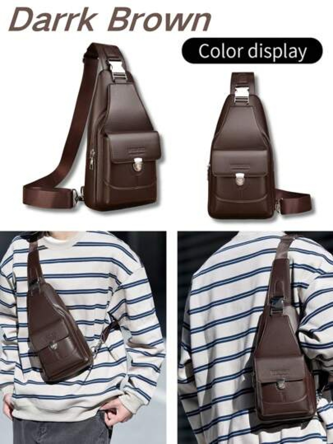 WEIXIER WEIXIER Unisex Shoulder Bag Waist Pack Messenger Bag Women s Crossbody Bag Chest Bag Handbag PU Material Multi Pocket Adjustable Detachable Strap Casual Commuter Bag Business Bag Suitable For