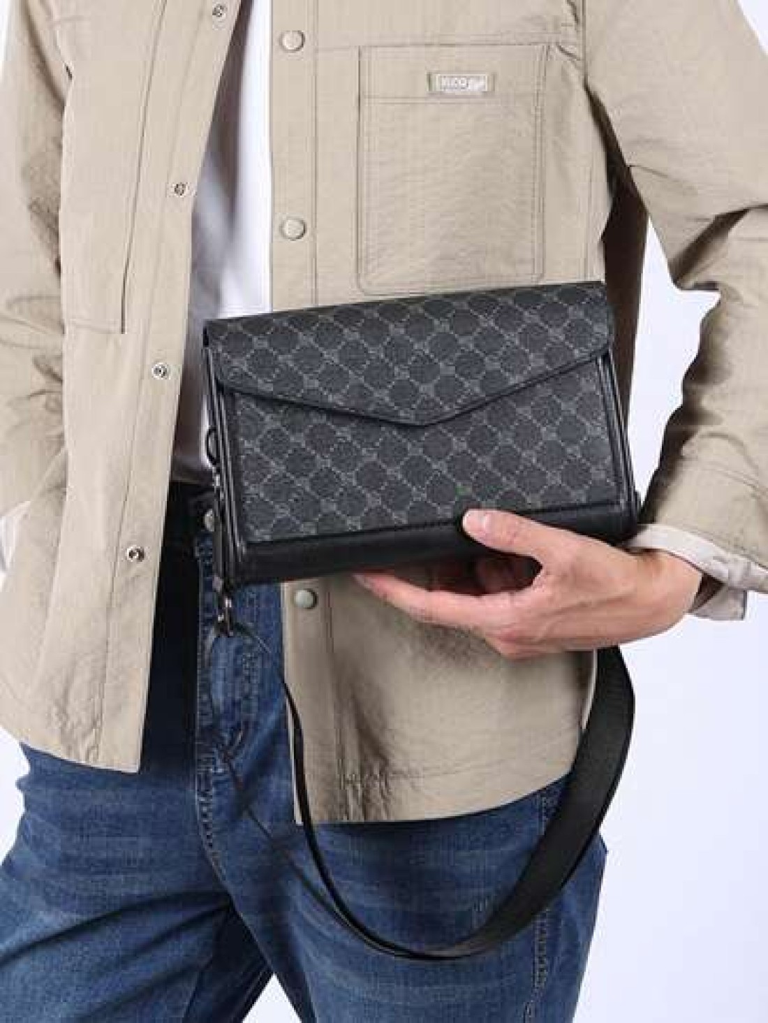Men s Classic Square Box Crossbody Bag Business Shoulder Bag Sling Bag Small Messenger Bag Fit Underclassmen Father s Day Gift Valentine s Day Gift Travelling Commuting