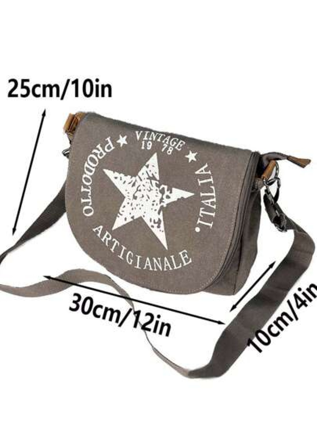 Pentagram Crossbody Bag Tassel Zipper Design Retro Classic Men Shoulder Bag Suitable For Hiking Commuting Travel School Sling Bag