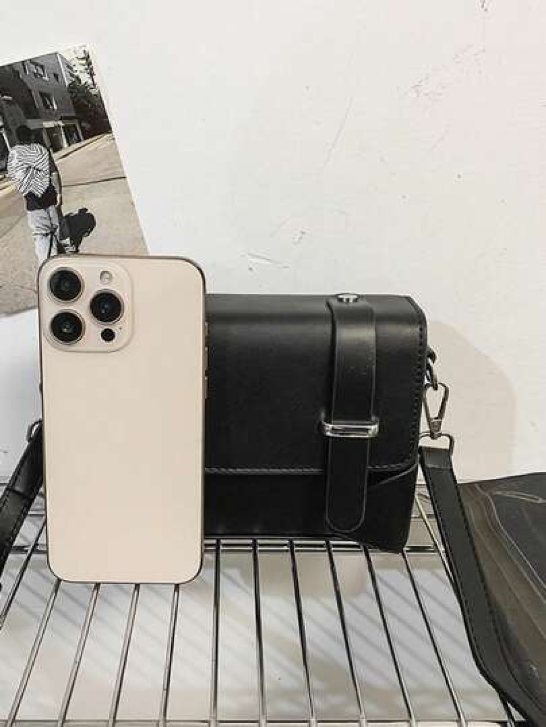 Solid Mold PU Leather Handbag With Rivet Decor Casual Men Crossbody Shoulder Bag Fashion Square Flap Design Messenger Bag Gift For Boyfriend Father Valentine Business Trip Travel