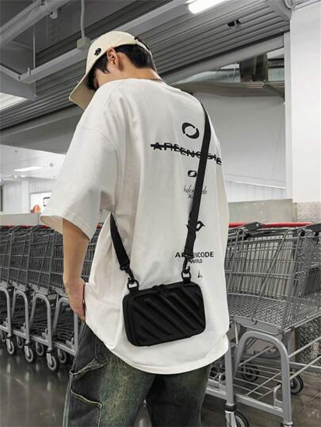 Men s Solid Color Structured Box Bag Adjustable Shoulder Strap Crossbody Bag Christmas Fall University Cross Body Bag Gifts Scream Bag Winter Christmas Gifts Thanksgiving Travel Purse Holiday Tote Bag