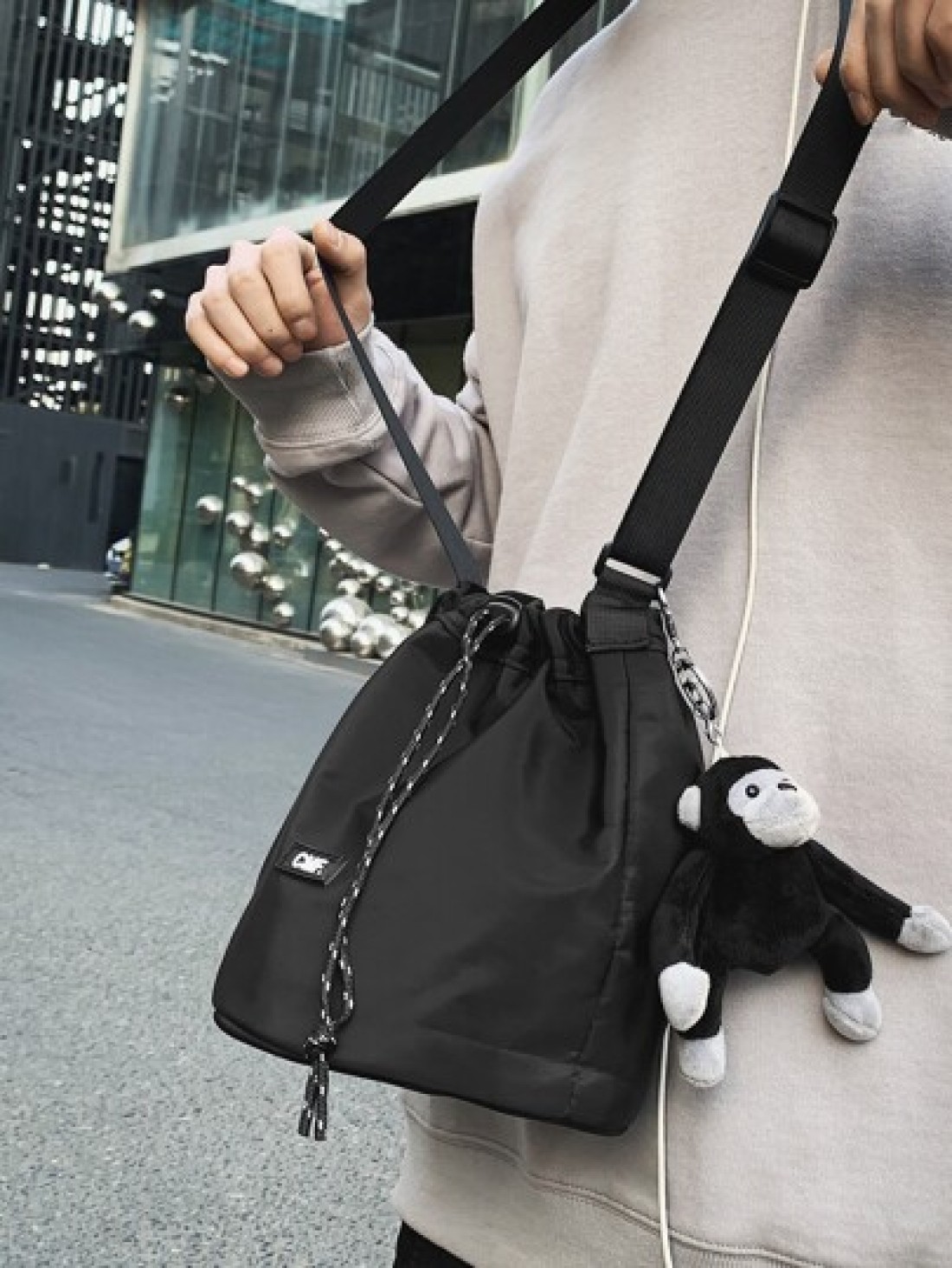 Letter Pocket Drawstring Design Fashionable All Match Mini Shoulder Crossbody Bag With Accessory Ornament Funny Gifts Travel Holiday Gifts For Men Vacation Men Gifts Laptop Winter Large Capacity Multi