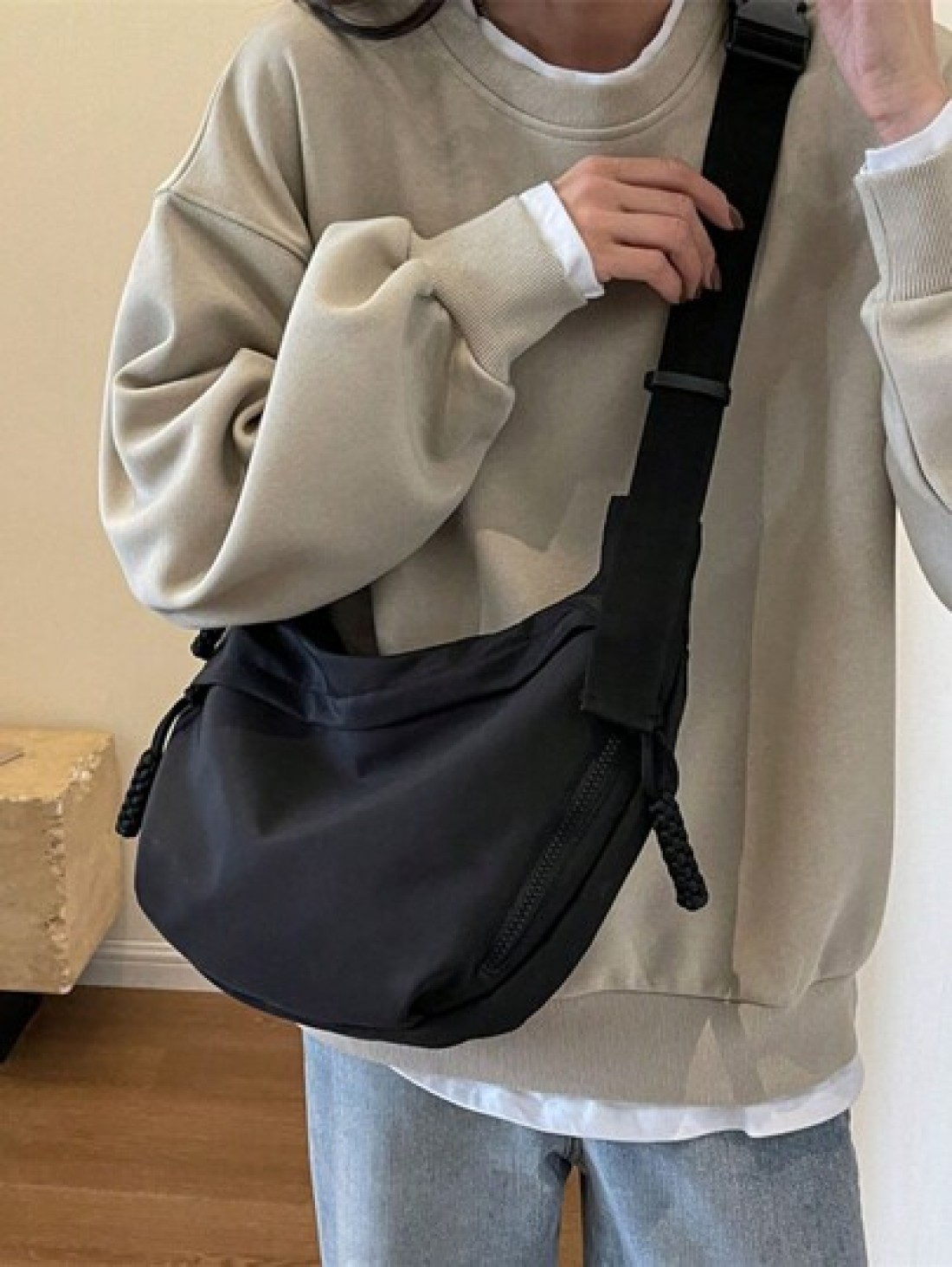 Fashionable Casual Nylon Crossbody Bag For Men Adjustable Strap Lightweight Versatile Suitable For Commuting Travel Outdoor Summer Personalized Gift For Teenage Young Men Husband Boyfriend Lightweight