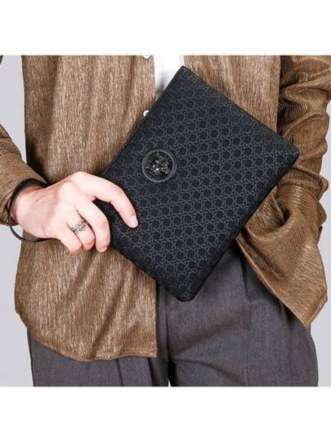 1pc Men Water Proof Tiger Head Clutch Bag With Multiple Compartments And Smooth Zipper Design Clutch Hand Bag Wristlet Work Weekend Travel Camping Summer Gym Vacation Holiday Christmas Scream Men Bag