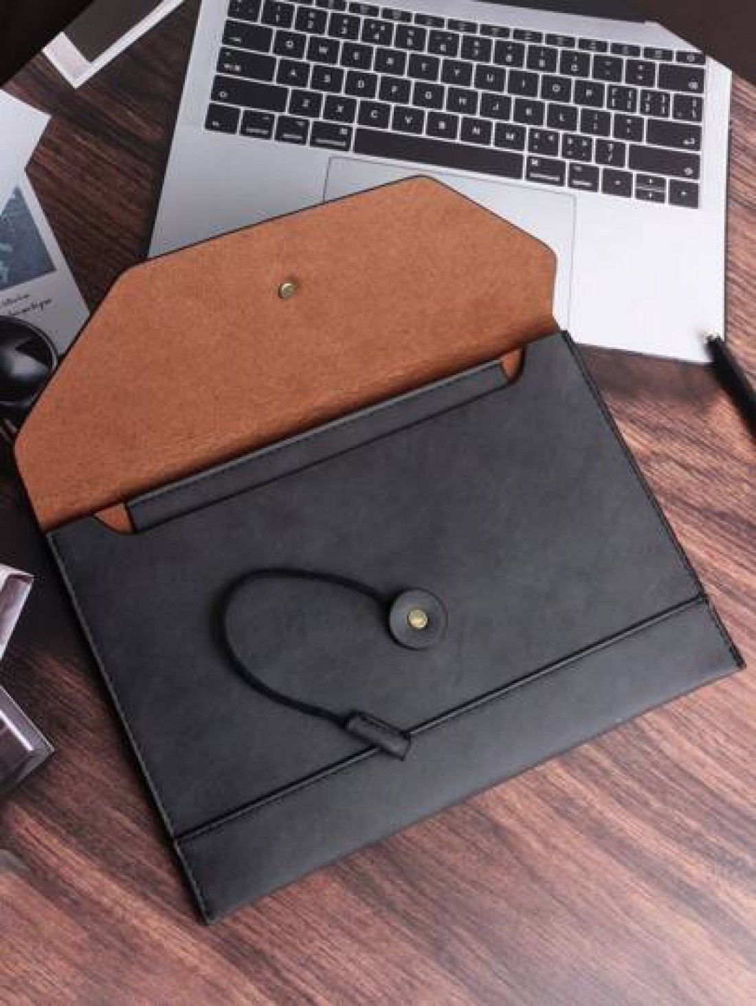 KAIDUCH PU Leather Computer Sleeve Ipad Laptop Bag Large Capacity A4 File Document Organizer Briefcase Business Casual Portfolio