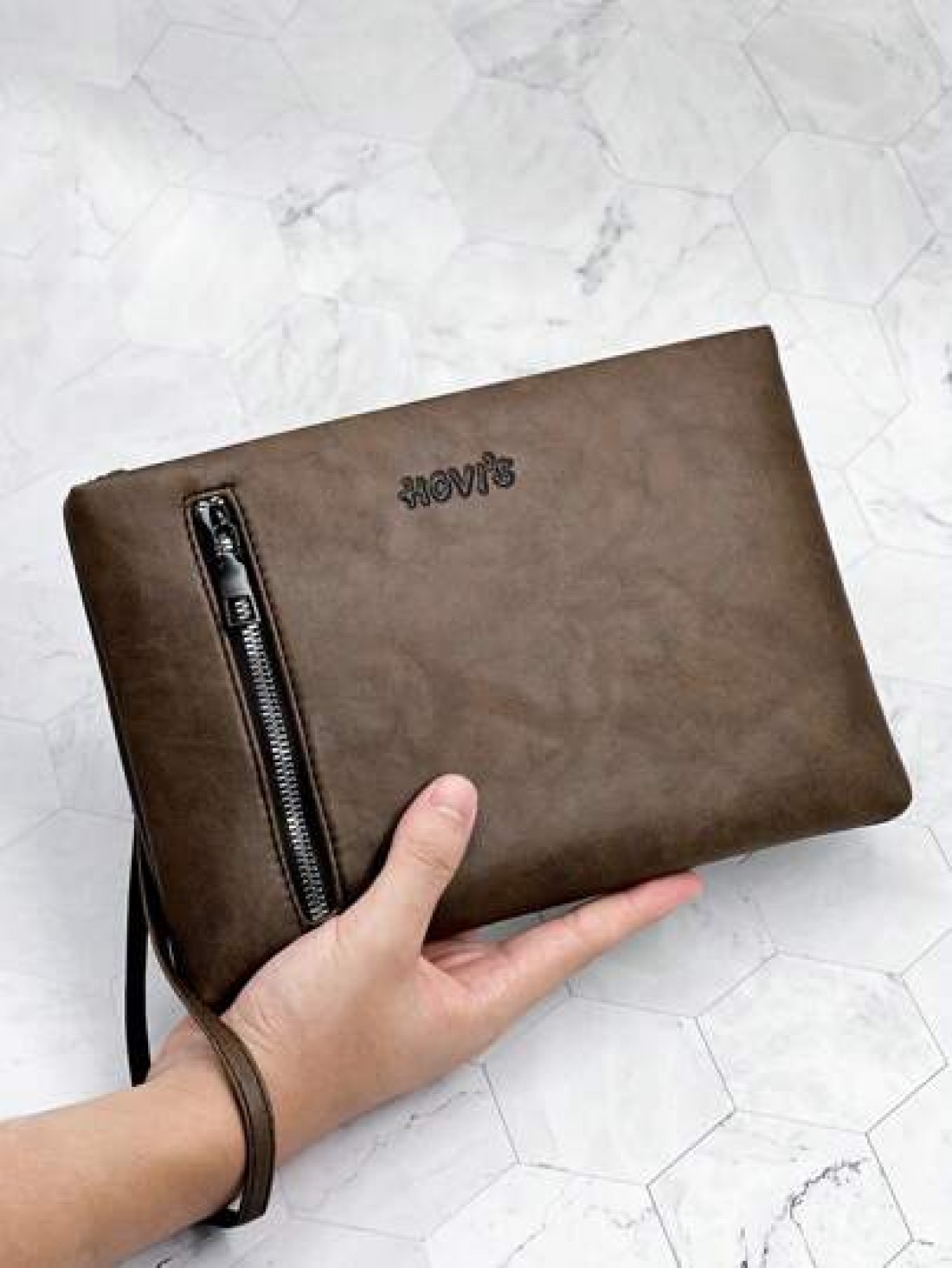 Men s Casual Clutch Bag Large Capacity Business Vintage Envelope Underarm Bag Multi Function Handbag