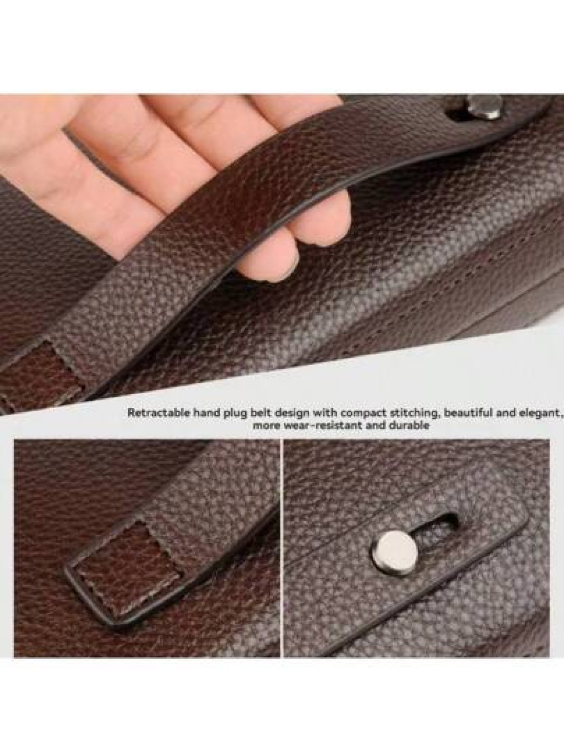 Genuine Leather Clutch Wallet Business Password Lock Wallet Anti Theft Handbag Wallet Phone Stand Briefcase Travel Bag Coffee Color Gifts Fall Christmas Scream Men Bag Men Wallet Hand Bag Men Coin Pur