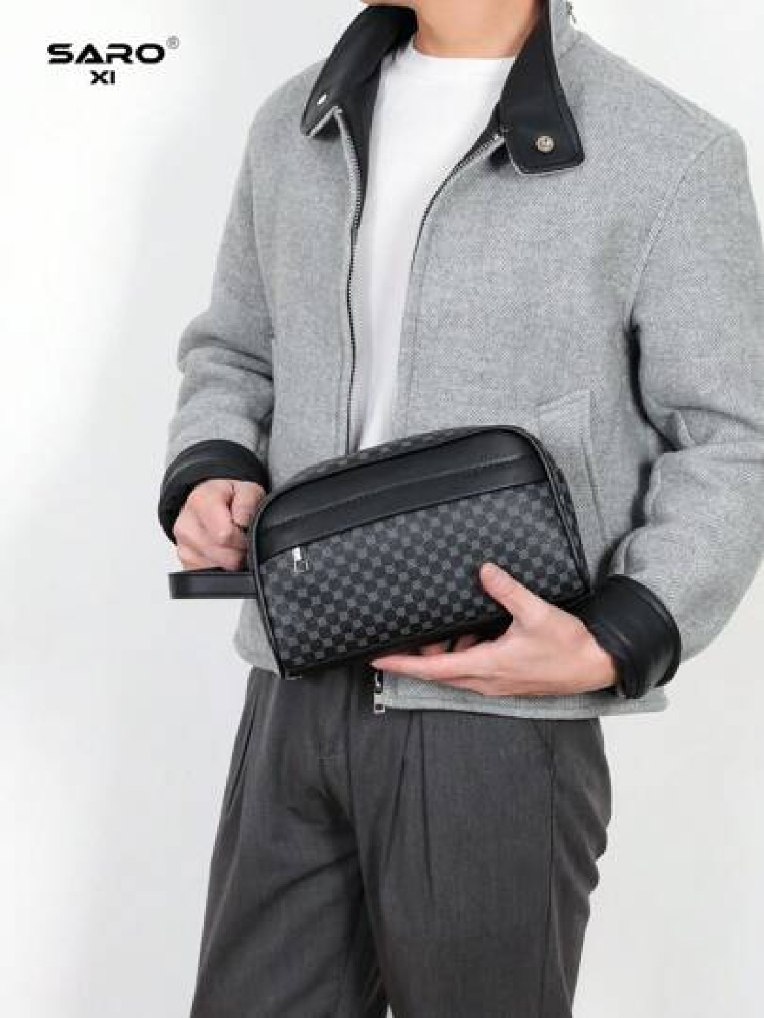 Men s Clutch Wallet Handheld Anti Theft Phone Pouch Wrist Strap Bag For Business Travel Grooming Storage Bag Black Floral Lightweight Portable Gift For Young Male Students Luxury Bags Pillow Bag Men
