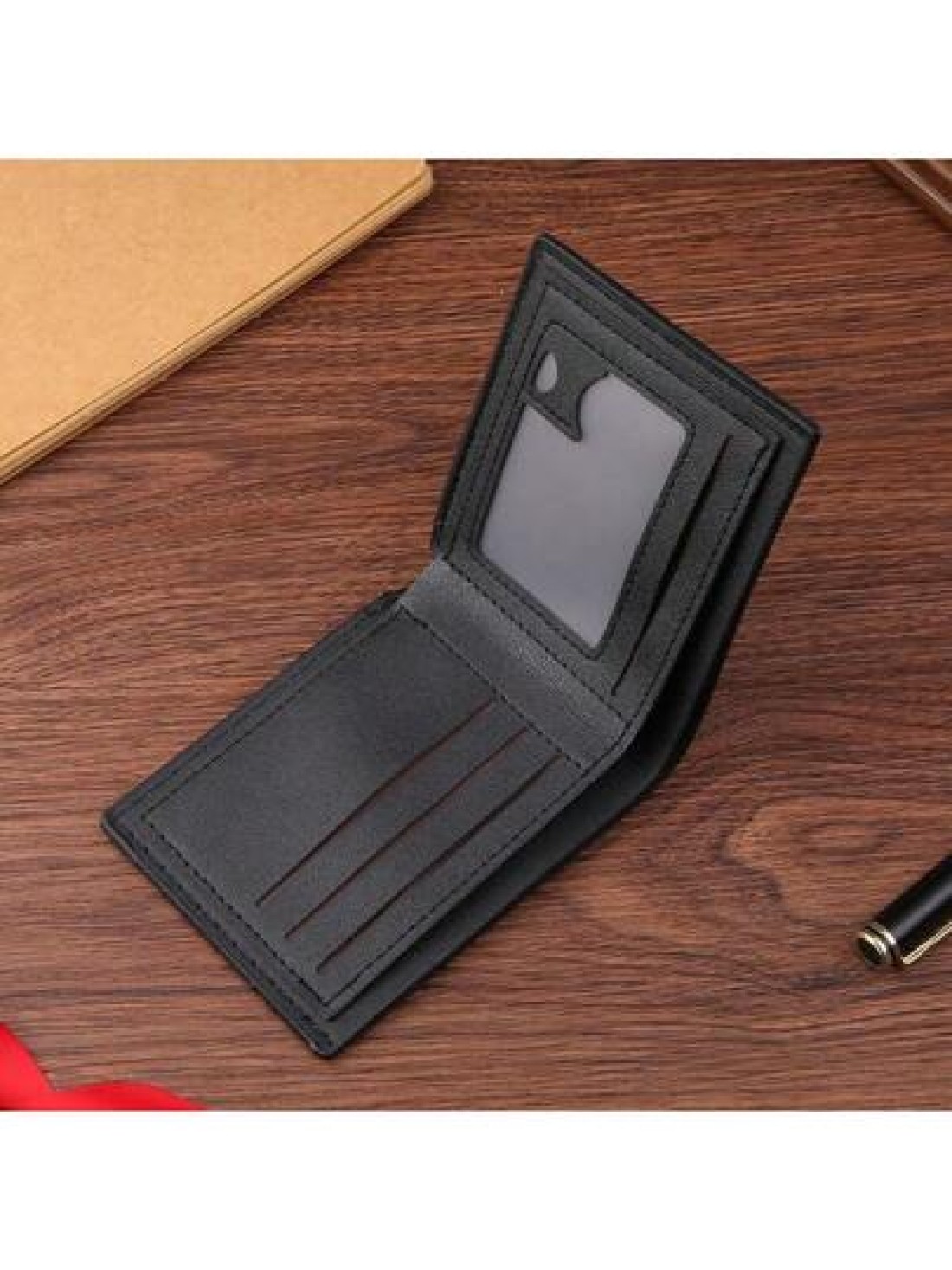 Men s Short Wallet Casual Fashionable Lightweight Leather Purse Youth Large Capacity Card Holder Coin Pocket Summer Dad Freshman For Books Multi Functional Dorm University Gifts Fall Christmas Scream