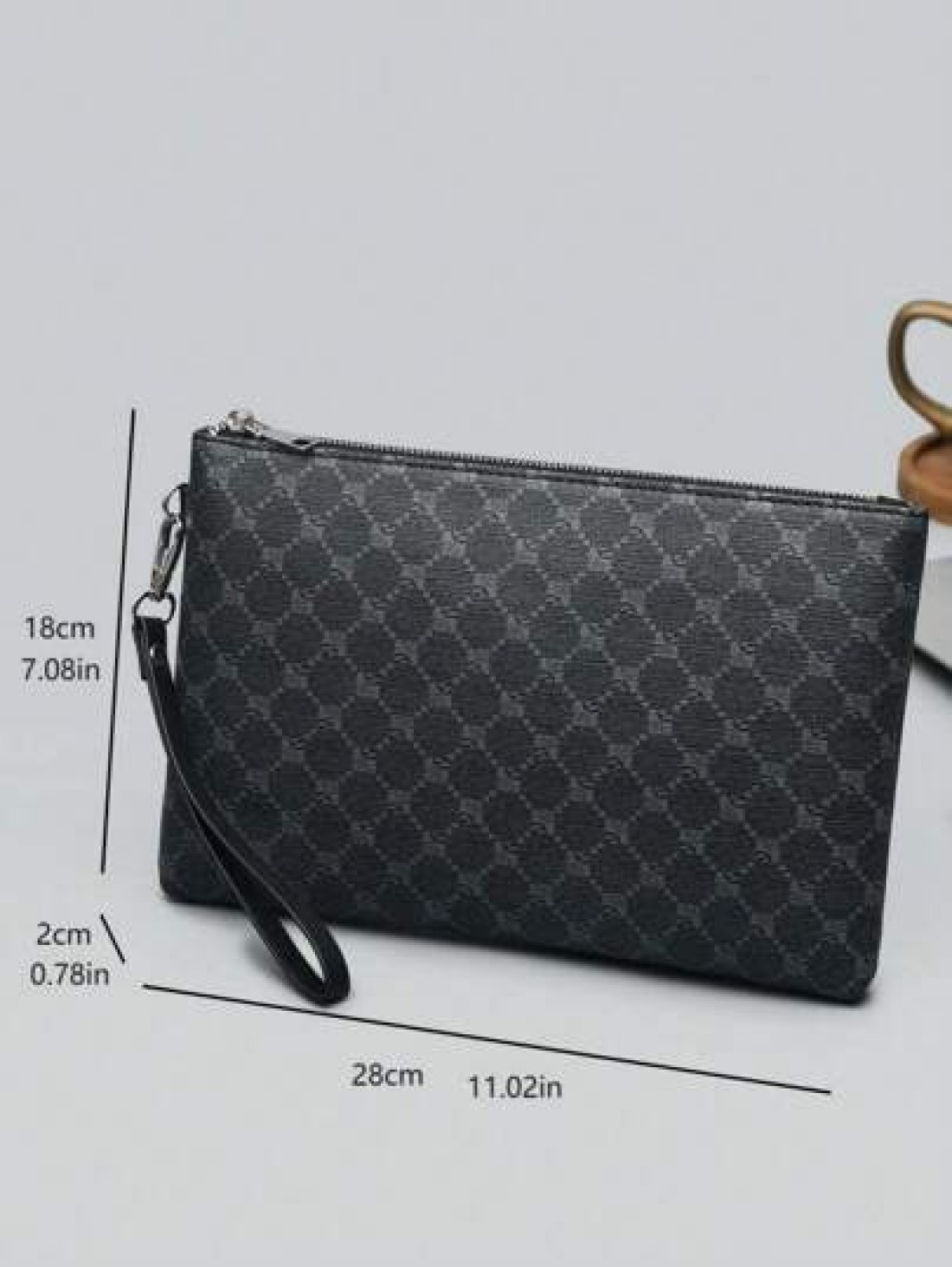 PU Leather Printed Clutch Bag Handheld Bag Wristlet For Men
