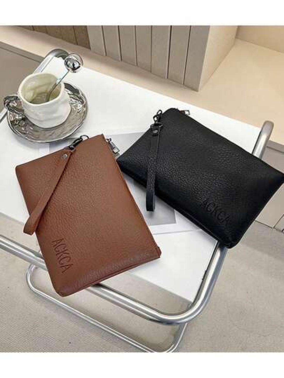 Men s Fashion Stylish Casual Litchi Grain Clutch Bag