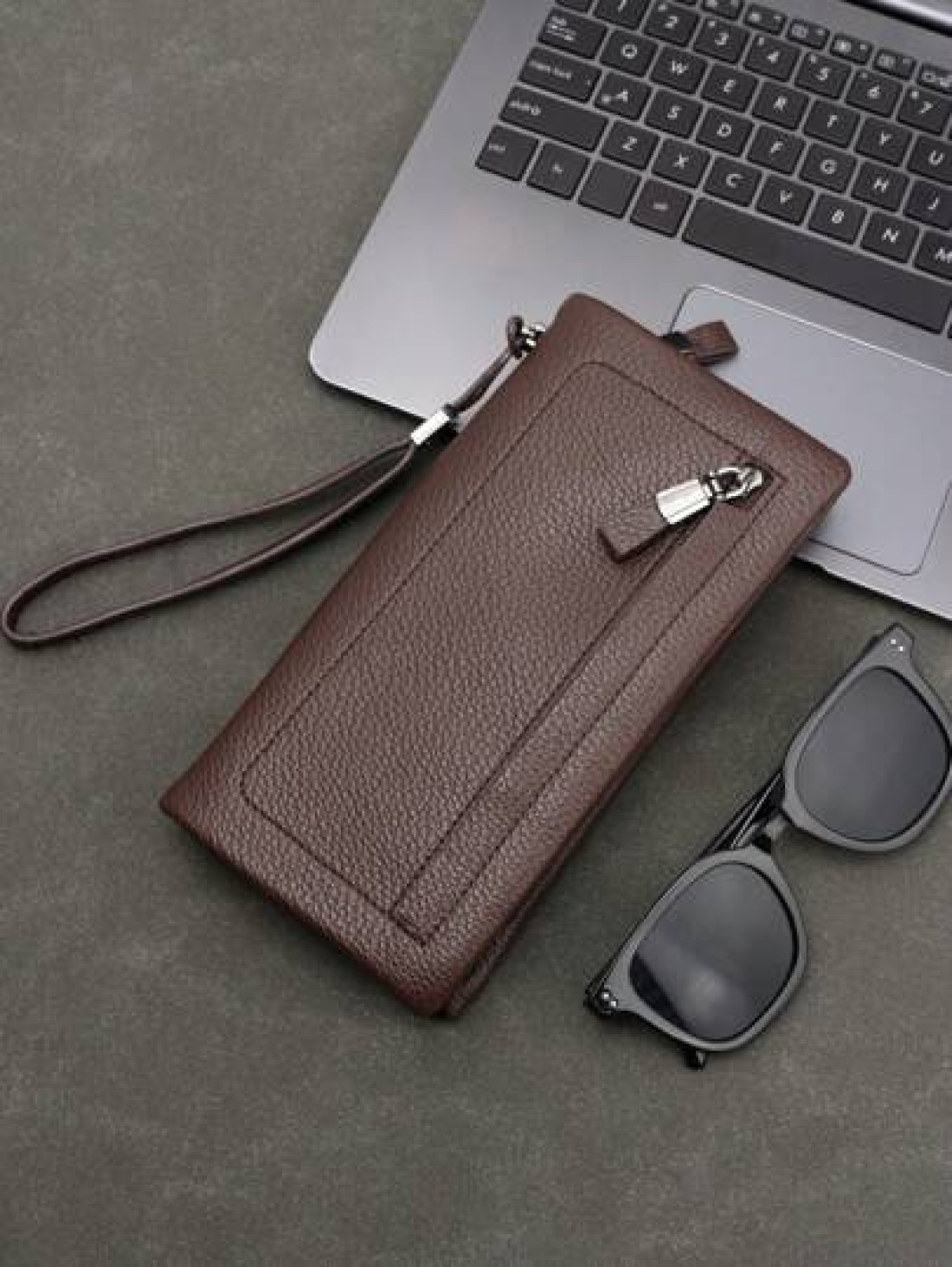 HOVI S Fashionable Minimalist Long Wallet Zipper Wallet Multi Functional Business Portable Multi Card Slots Phone Bag Clutch Purse Young People Coin Purse Card Holder Men Women Wallets Unisex Clutch
