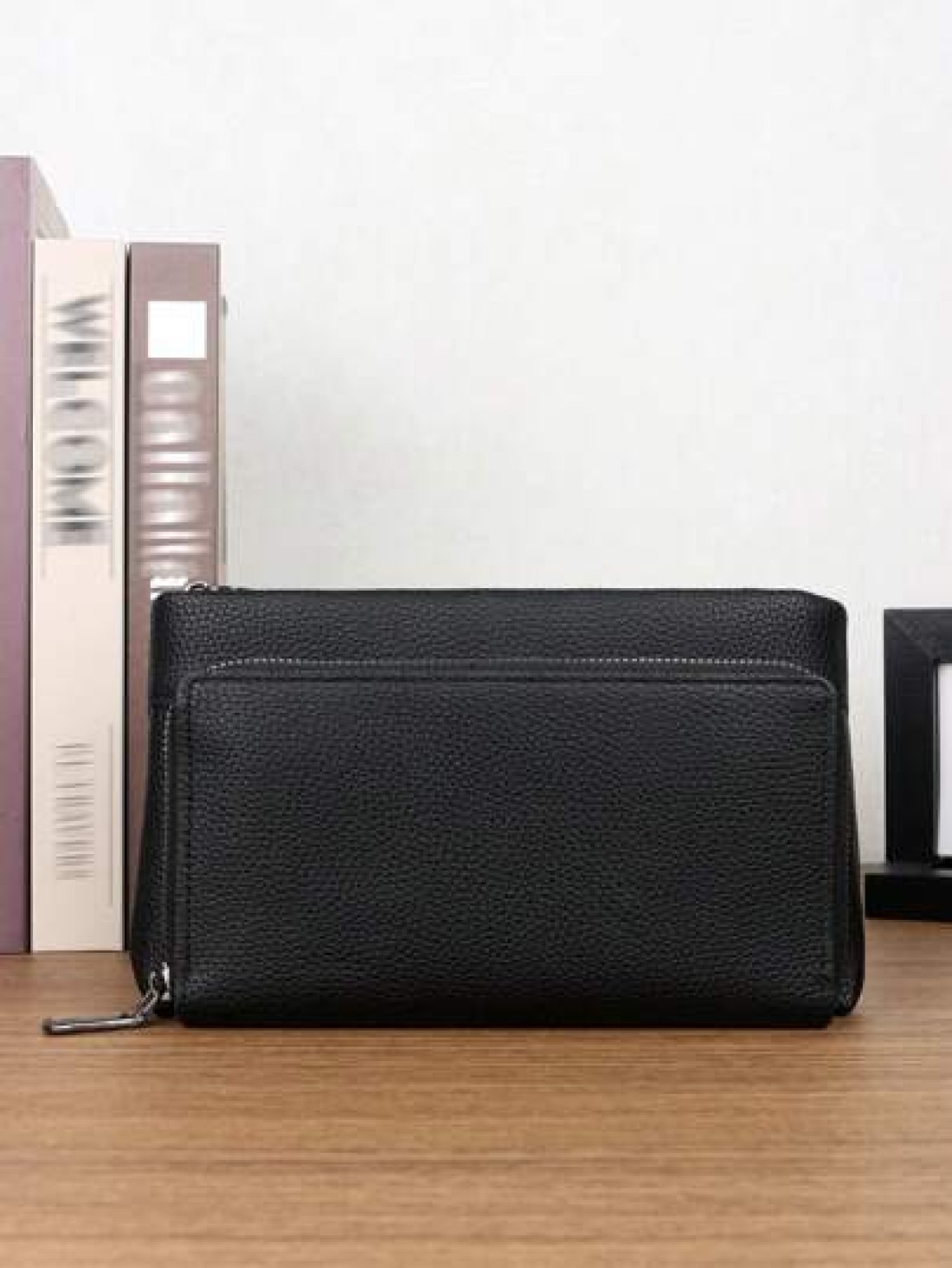 HOVI S Classic Solid Color Retro Clutch Bag Simple Business Large Capacity Lightweight Waterproof Daily Commuting Mobile Phone Bag Man Bag Students Travel Winter Holiday Wash Bag Old Money Multi Card